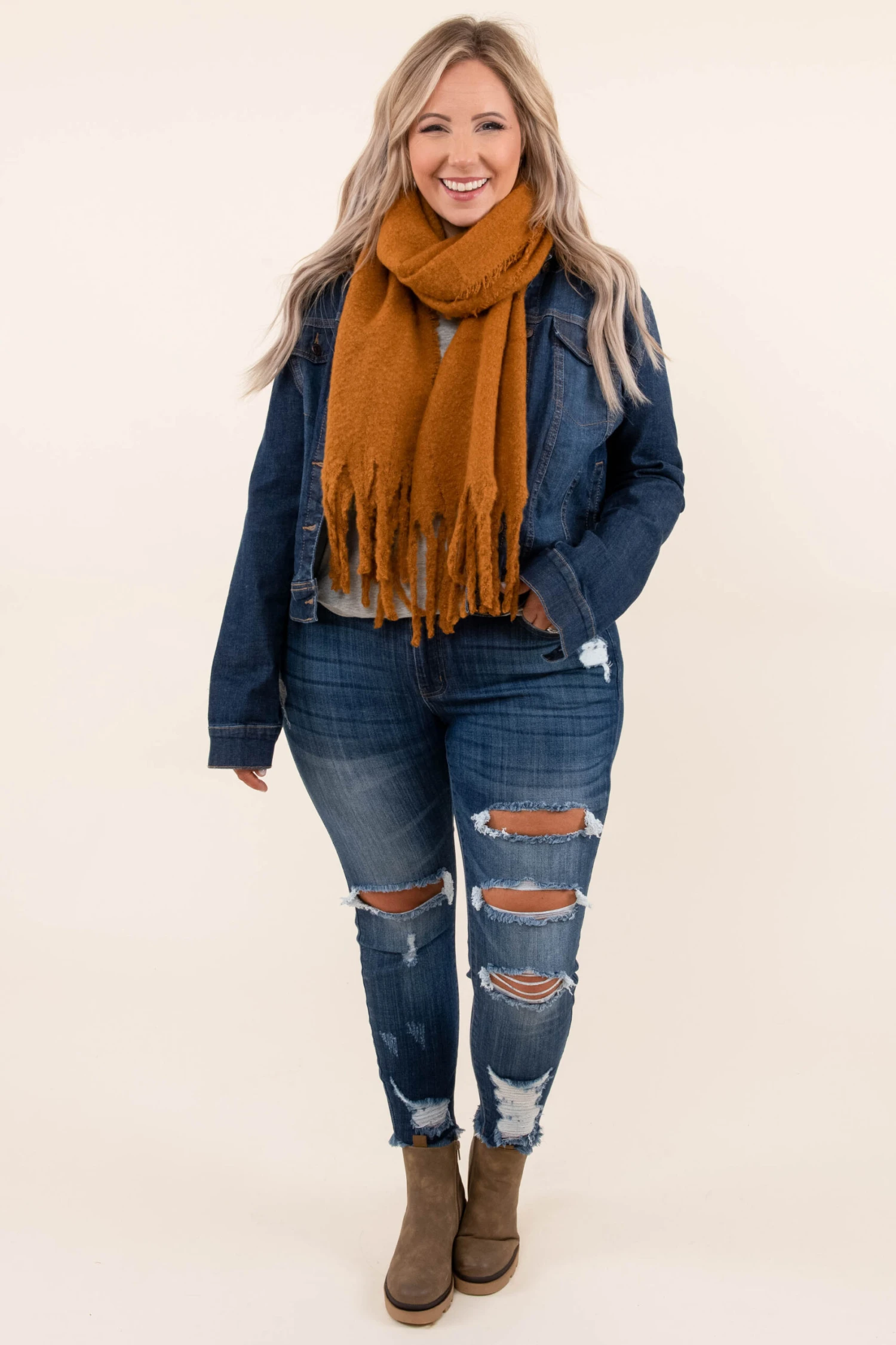 Wrapped In Warmth Scarf, Camel 4 Wrapped In Warmth Scarf, Camel - Image 4