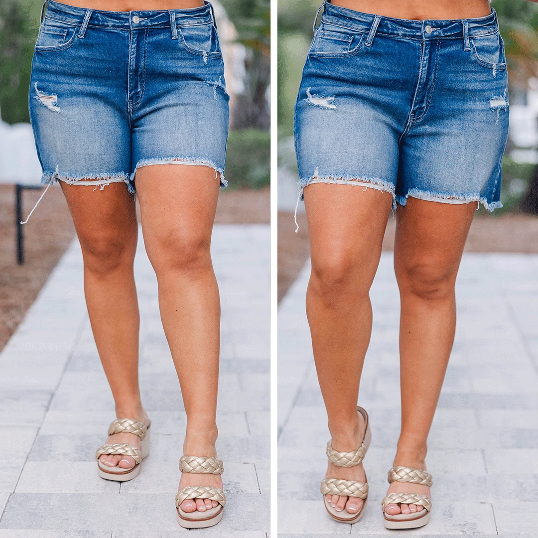 All Because Of You Shorts, Dark Wash 7 All Because Of You Shorts, Dark Wash - Image 7