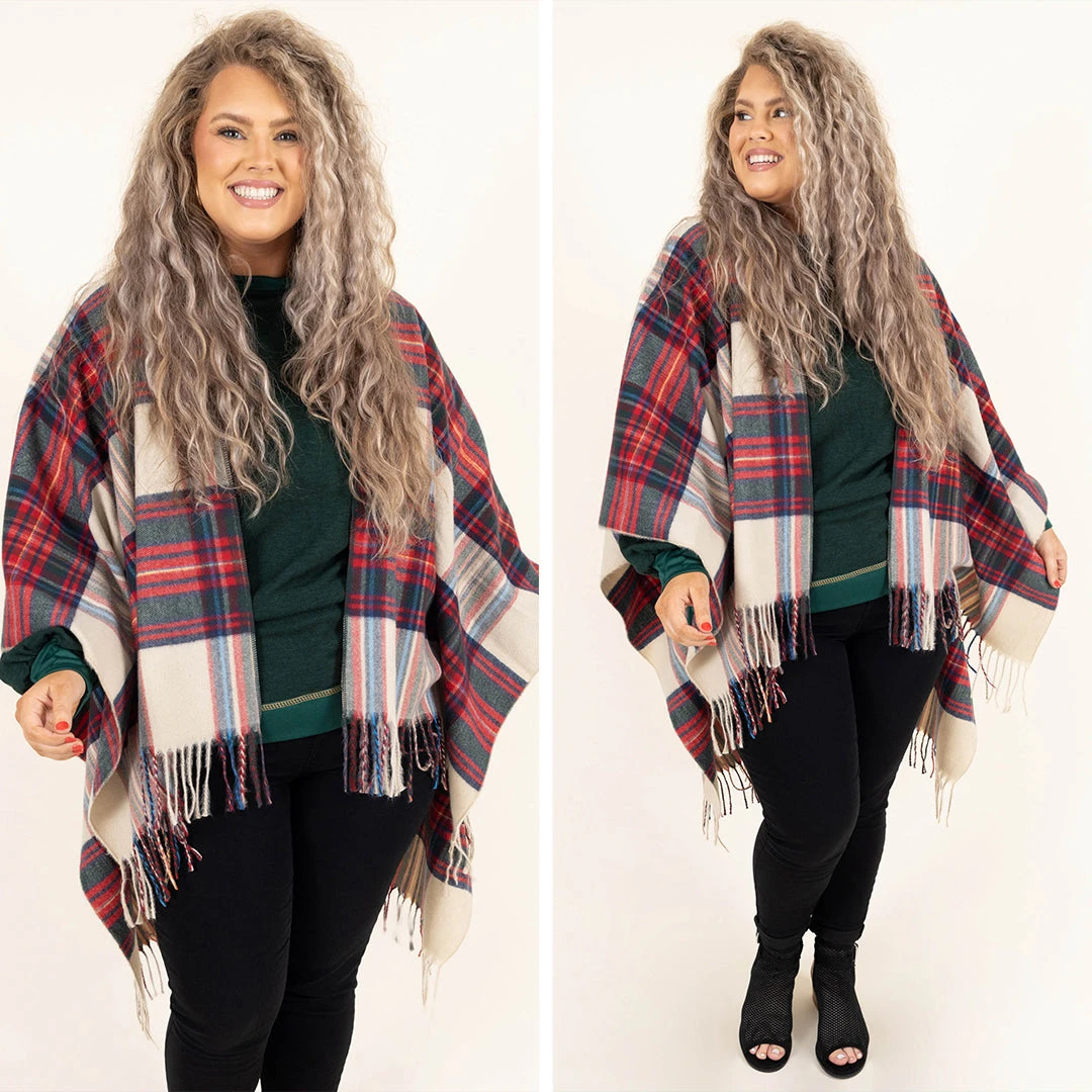 Rocky Road Poncho, Red-Green 6 Rocky Road Poncho, Red-Green - Image 6