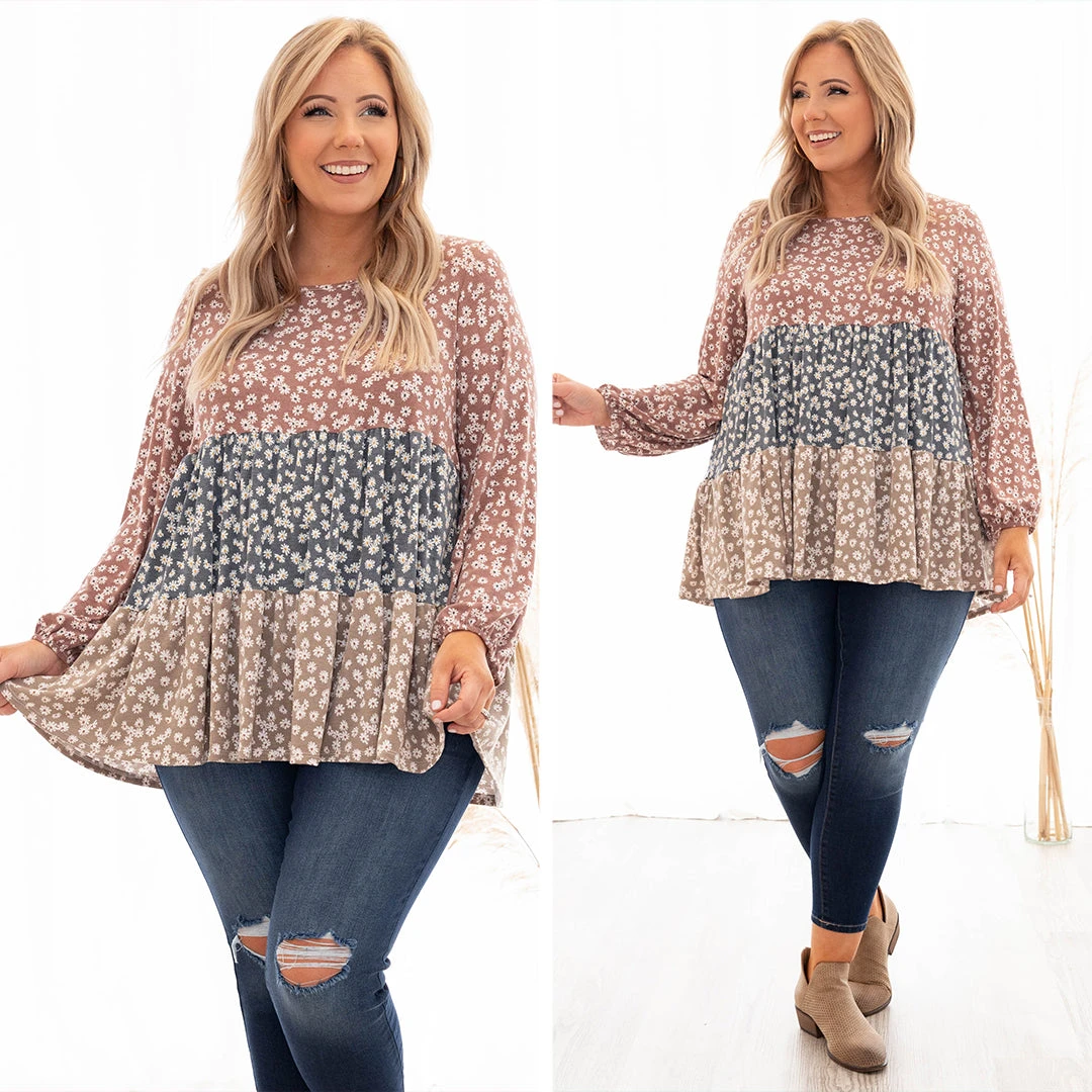 Following Sunshine Top, Brown Multi 6 Following Sunshine Top, Brown Multi - Image 6