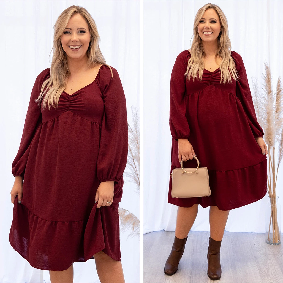 Back Where It Started Dress, Wine 6 Back Where It Started Dress, Wine - Image 6