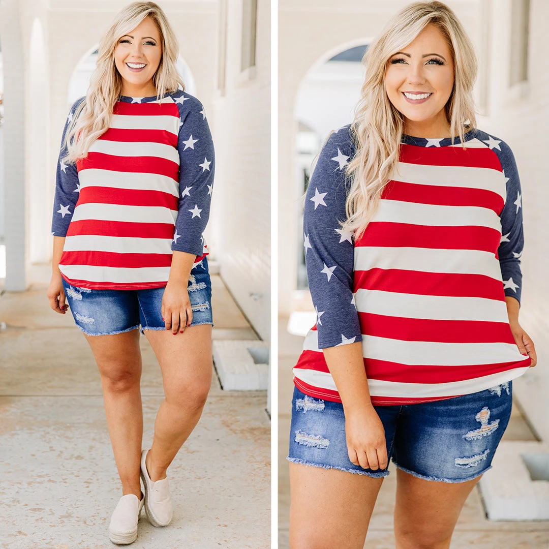 Waving Flag Top, Red 6 Waving Flag Top, Red - Image 6