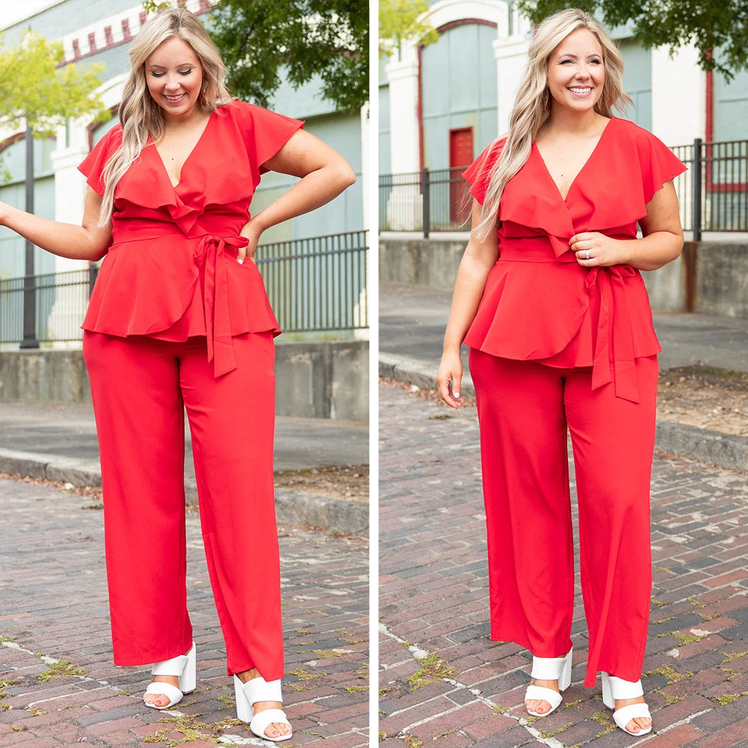 Next Level Class Jumpsuit, Red 6 Next Level Class Jumpsuit, Red - Image 6