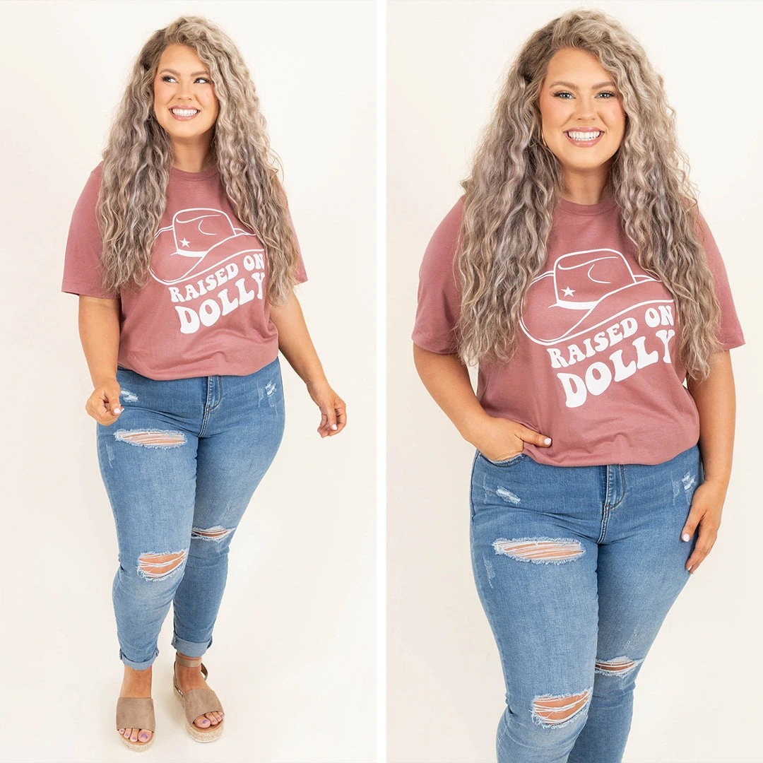 Raised On Dolly Tee, Mauve 6 Raised On Dolly Tee, Mauve - Image 6