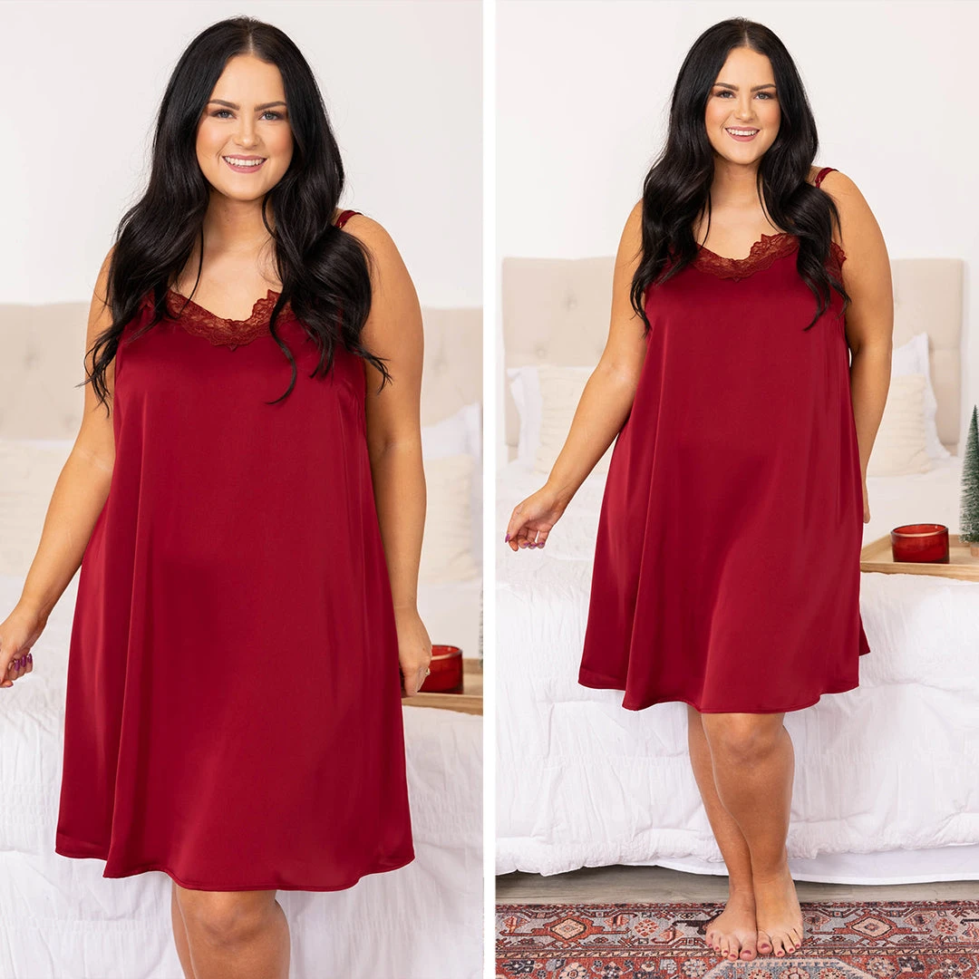 Let Yourself Be Loved Silky Night Slip, Wine 7 Let Yourself Be Loved Silky Night Slip, Wine - Image 7