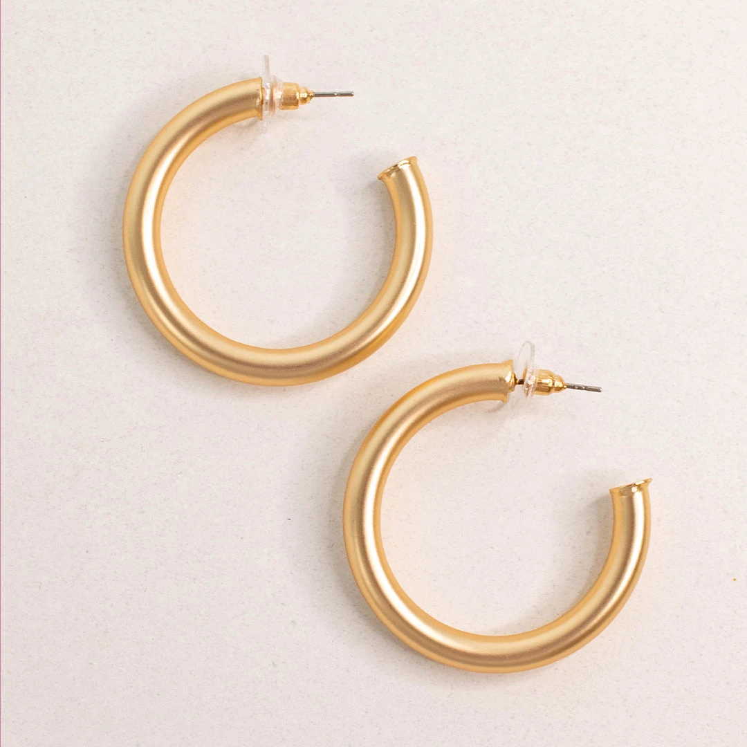 Bold Is Better Earrings, Matte Gold 3 Bold Is Better Earrings, Matte Gold - Image 3