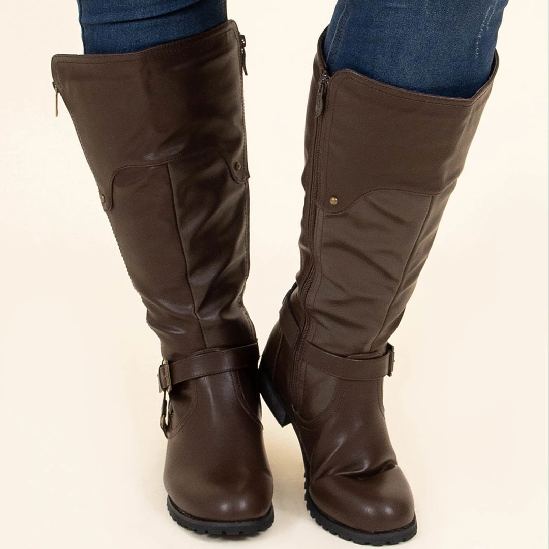 Nashville Smile Wide Calf Boots, Brown 7 Nashville Smile Wide Calf Boots, Brown - Image 7