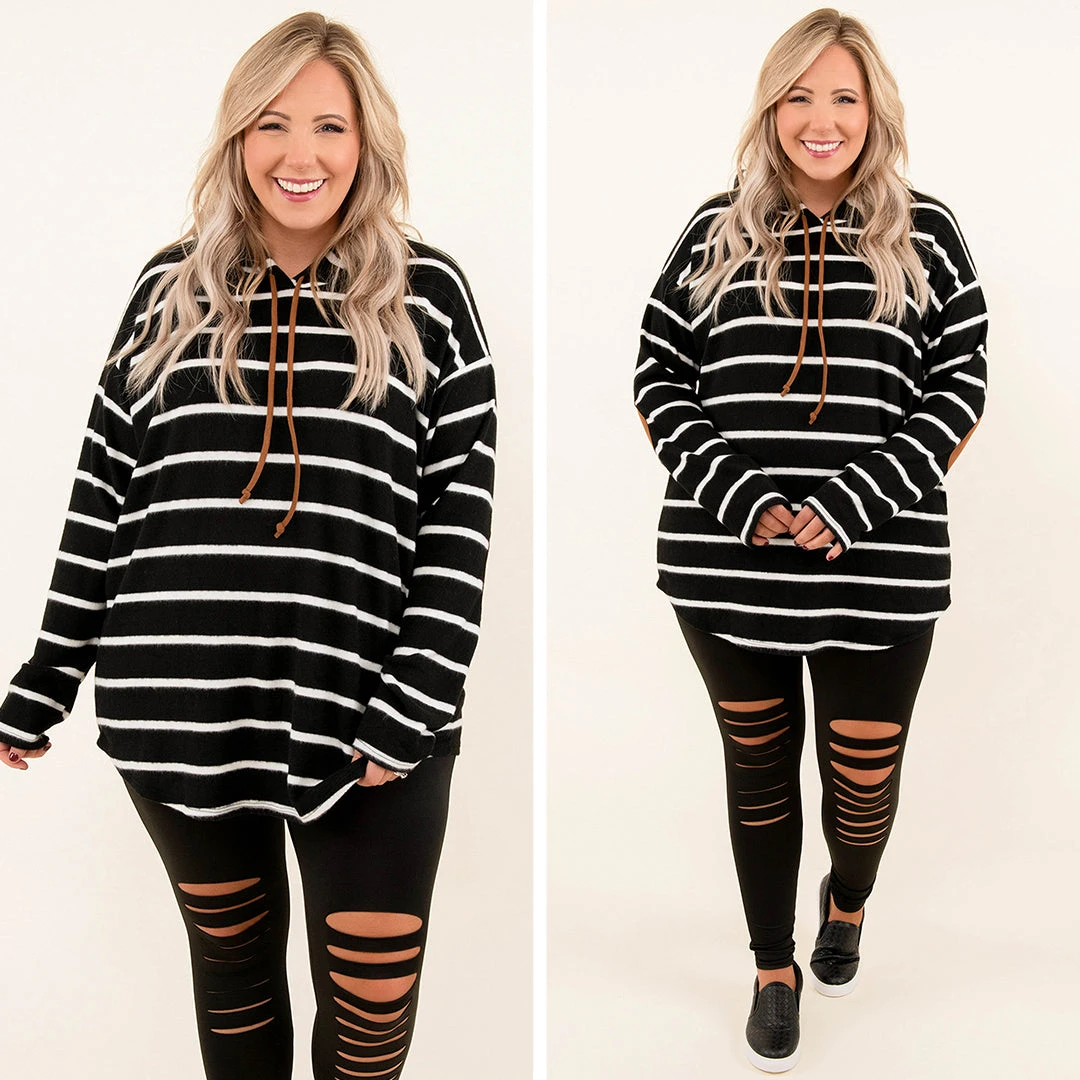 Never Too Much To Ask Hoodie, Black-White 6 Never Too Much To Ask Hoodie, Black-White - Image 6