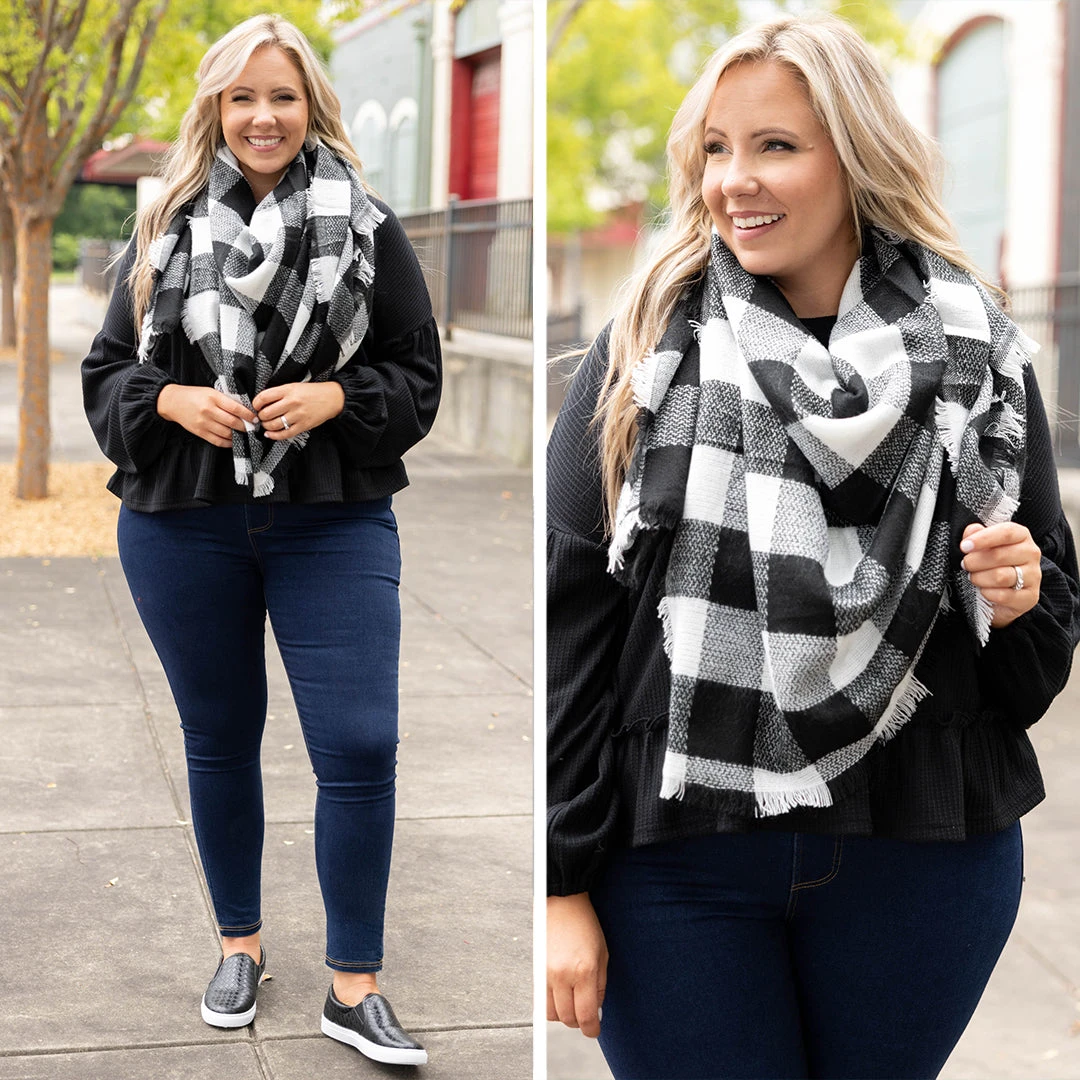 Whisked Away Scarf, Black-White 6 Whisked Away Scarf, Black-White - Image 6
