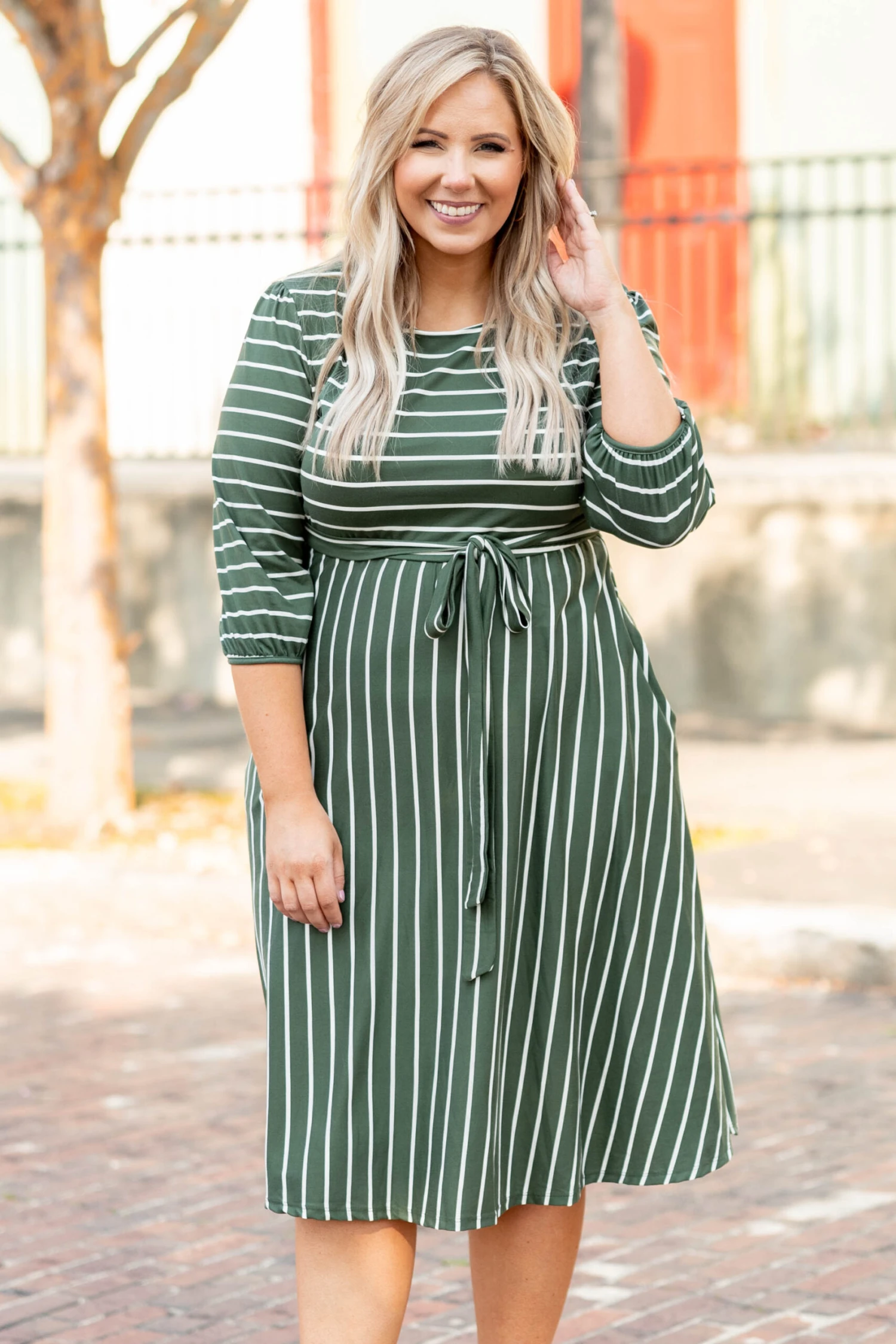 Holding Hands On The Boardwalk Dress, Olive 1 Holding Hands On The Boardwalk Dress, Olive