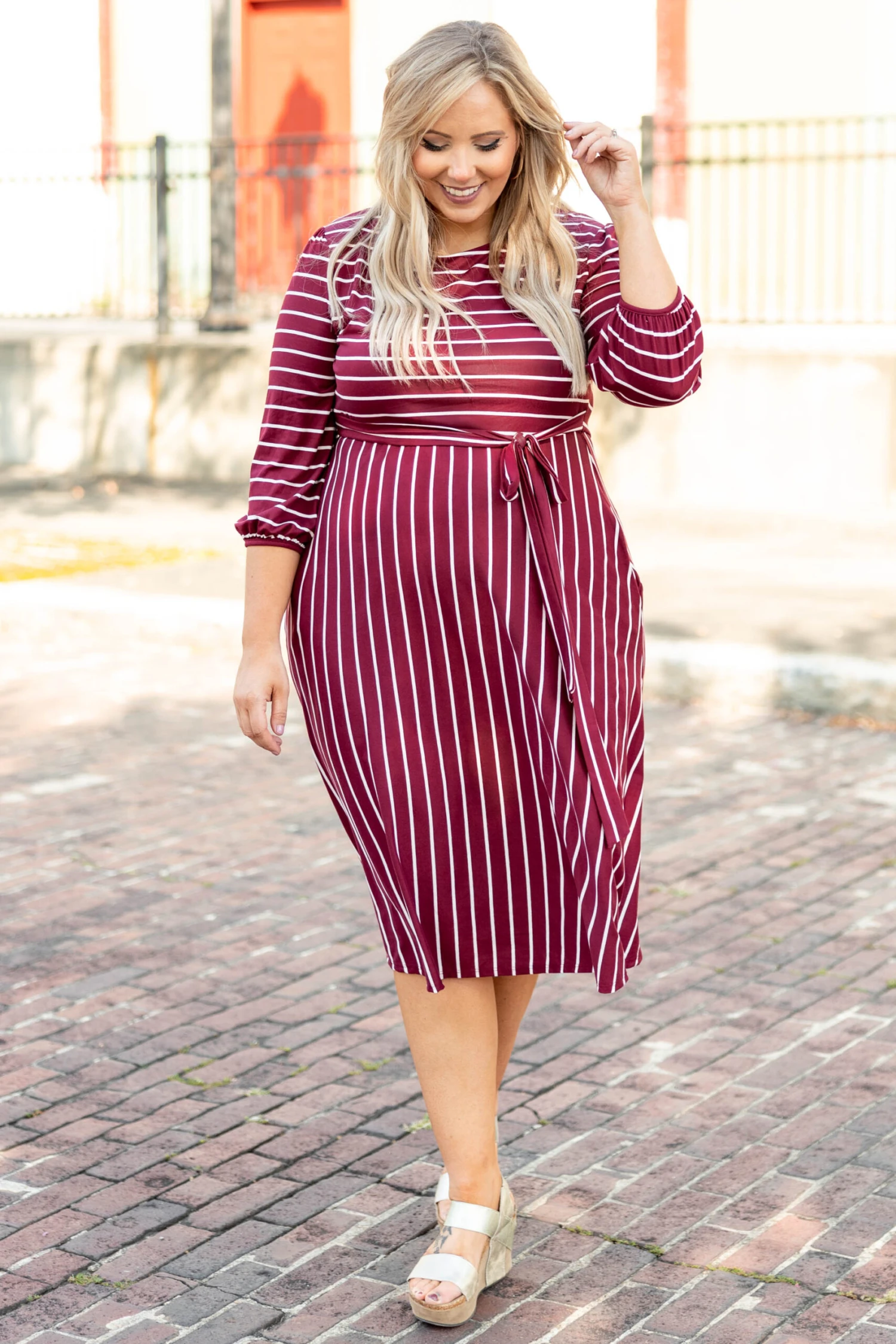 Holding Hands On The Boardwalk Dress, Wine 2 Holding Hands On The Boardwalk Dress, Wine - Image 2