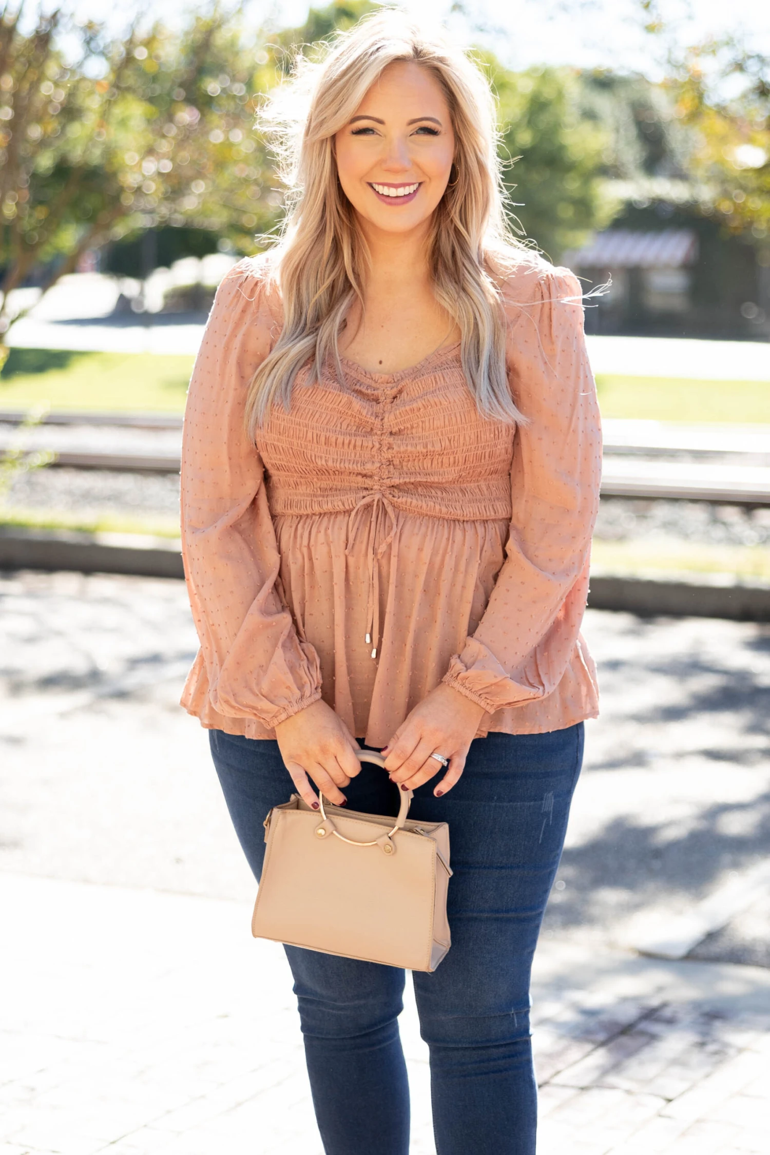 Rushing Back Top, Mauve 1 Rushing Back Top, Mauve