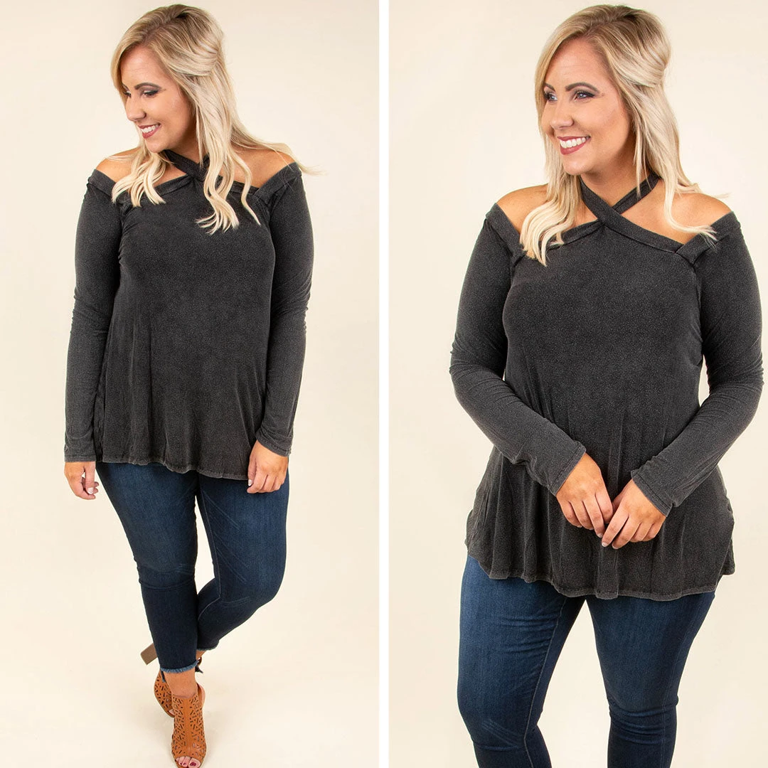 Anything But Basic Top, Charcoal 5 Anything But Basic Top, Charcoal - Image 5