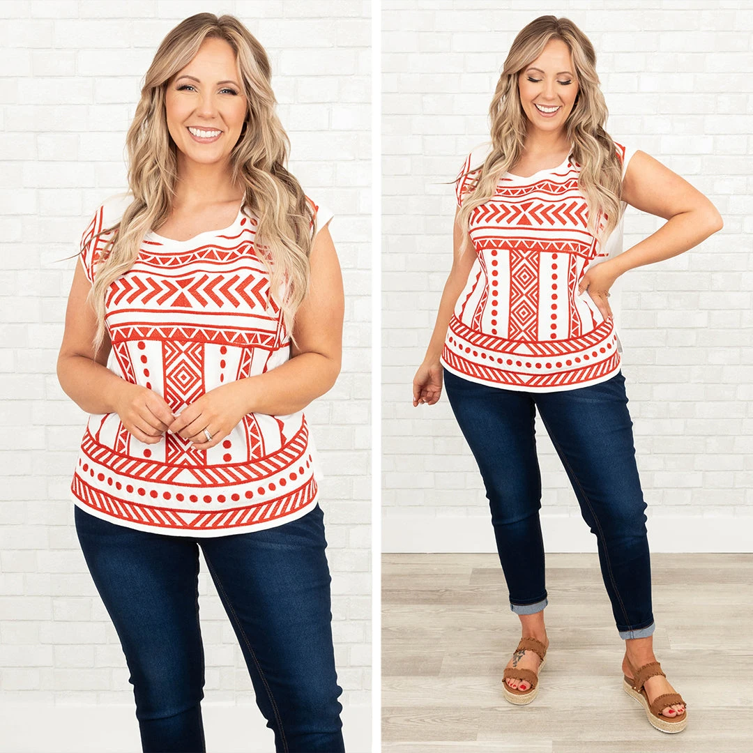 A Bit Confusing Top, Ivory-Red 6 A Bit Confusing Top, Ivory-Red - Image 6