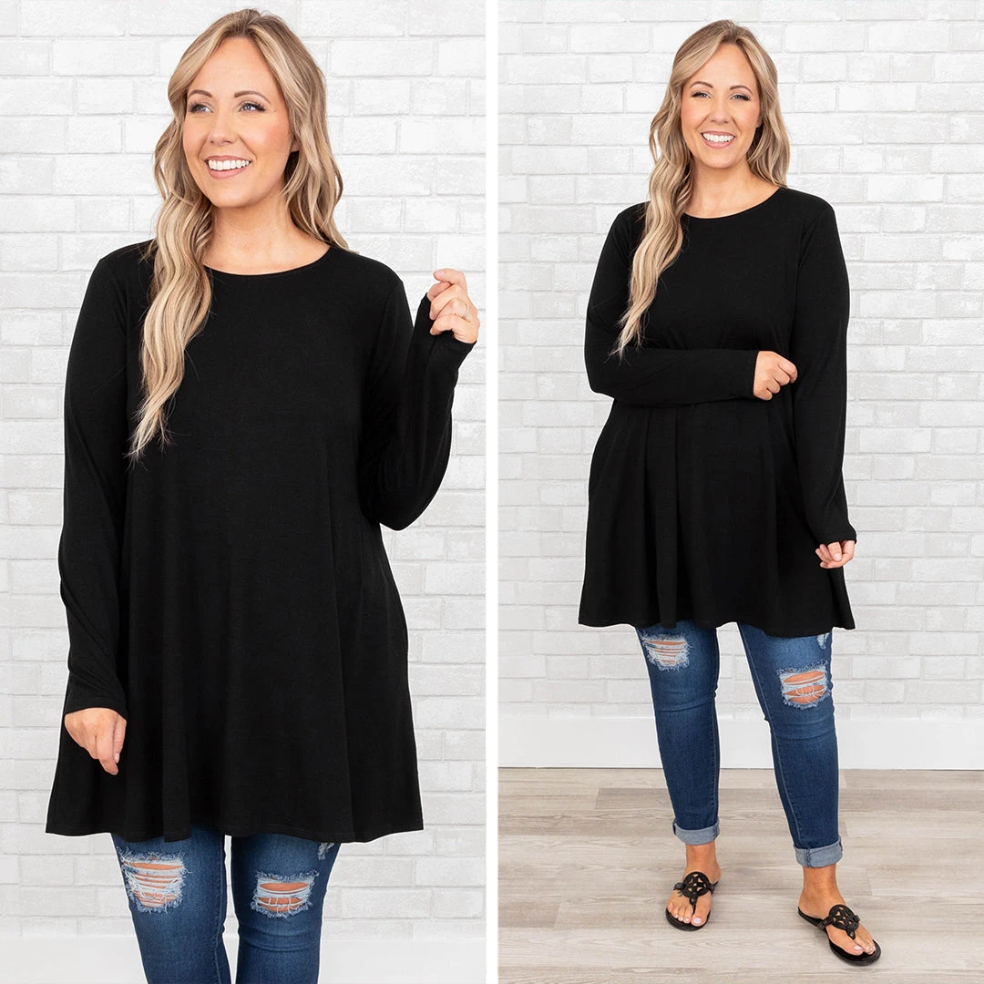 As Long As You're Here Tunic, Black 6 As Long As You're Here Tunic, Black - Image 6