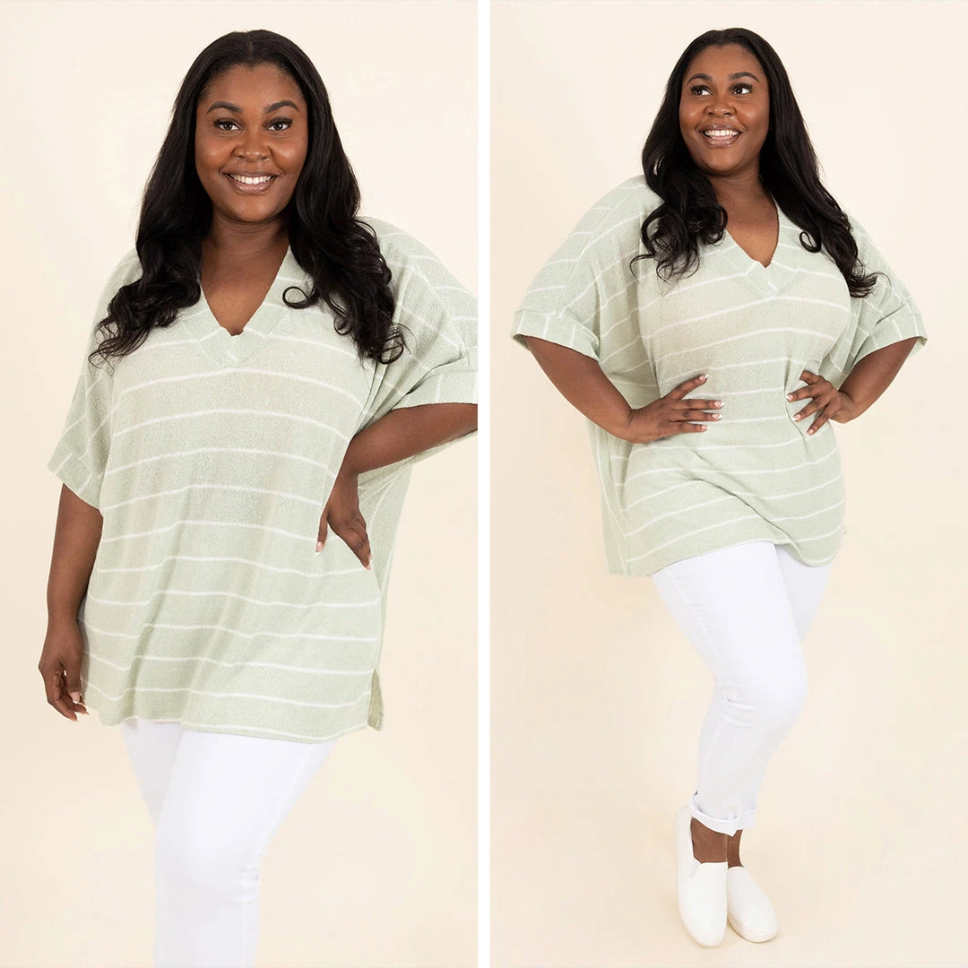 All Stripes Top, Sage 6 All Stripes Top, Sage - Image 6