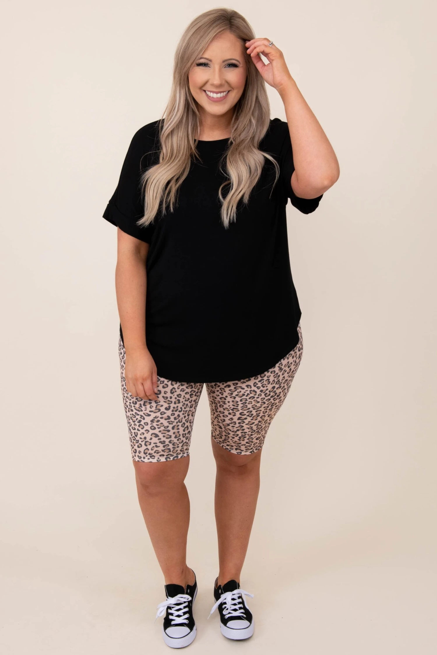 Killin’ It Biker Shorts, Taupe 4 Killin’ It Biker Shorts, Taupe - Image 4