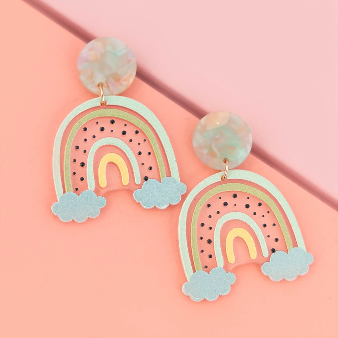 Cloudy Day Earrings, Mint 3 Cloudy Day Earrings, Mint - Image 3