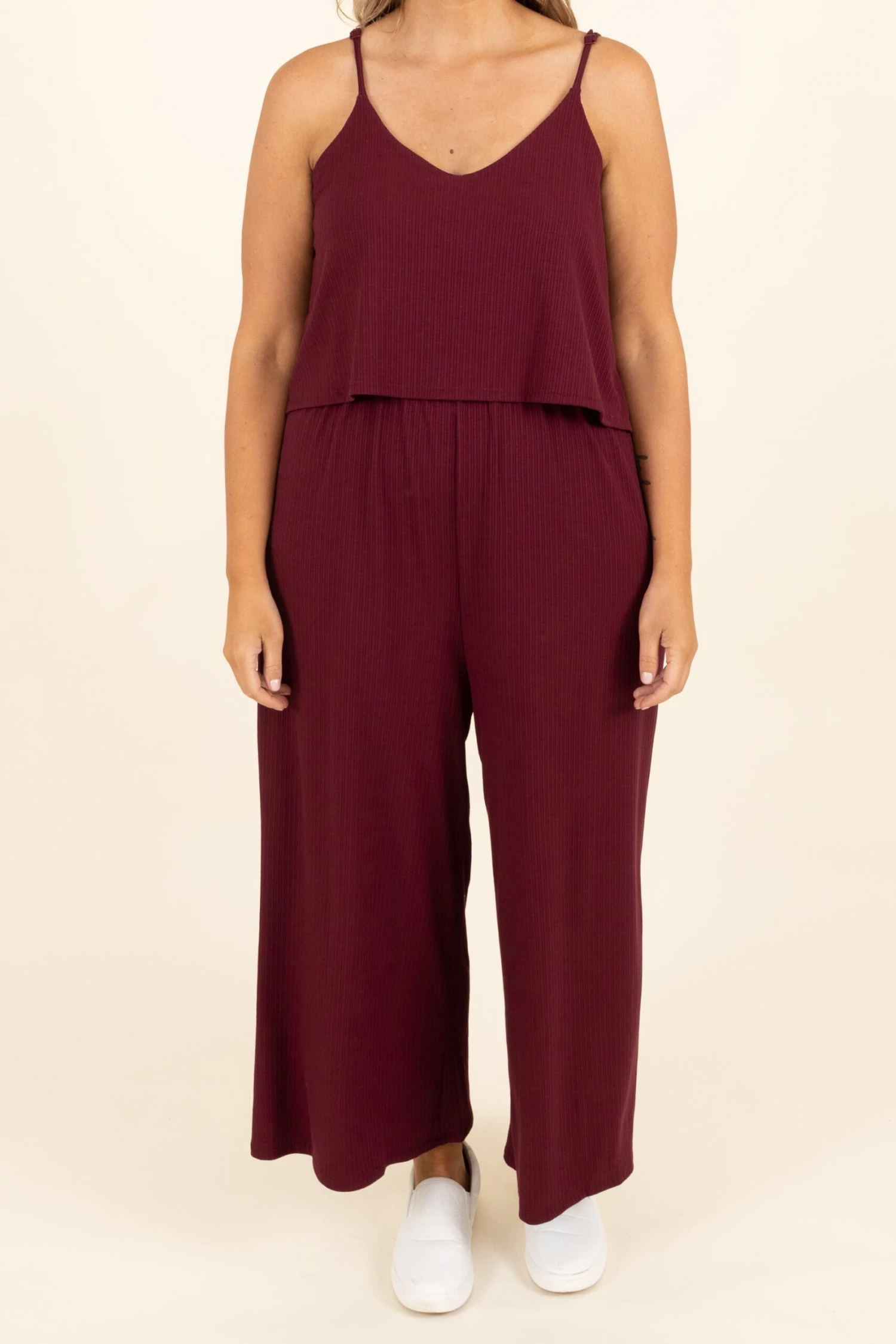 Finding My Peace Jumpsuit, Dark Burgundy 4 Finding My Peace Jumpsuit, Dark Burgundy - Image 4