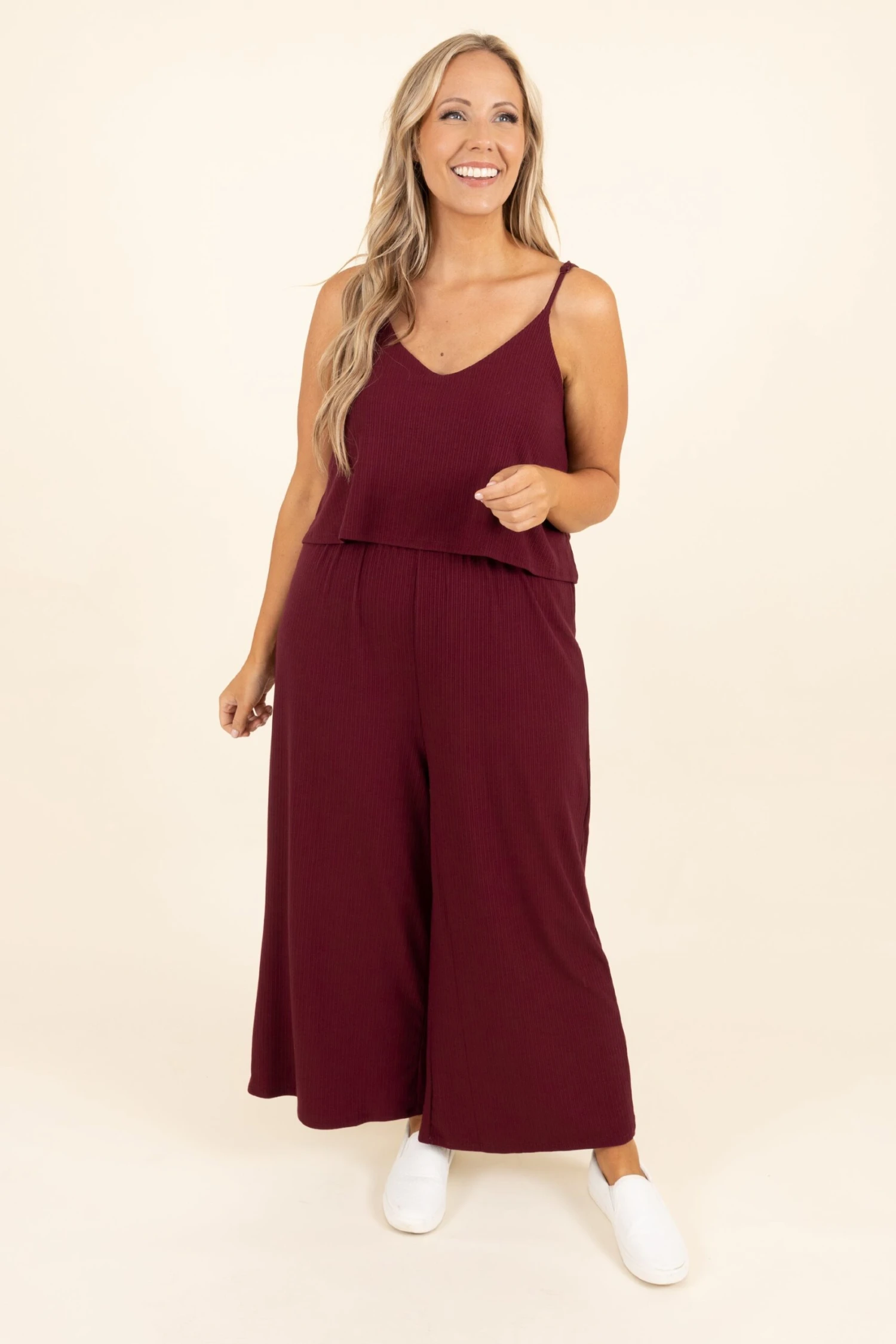 Finding My Peace Jumpsuit, Dark Burgundy 2 Finding My Peace Jumpsuit, Dark Burgundy - Image 2