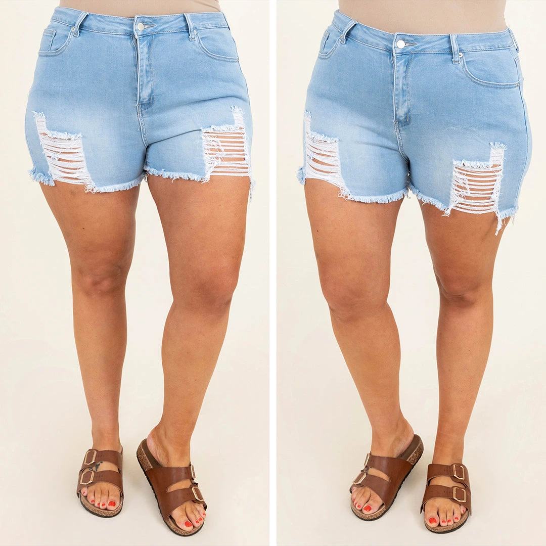 Act Sweet Shorts, Light Blue 6 Act Sweet Shorts, Light Blue - Image 6