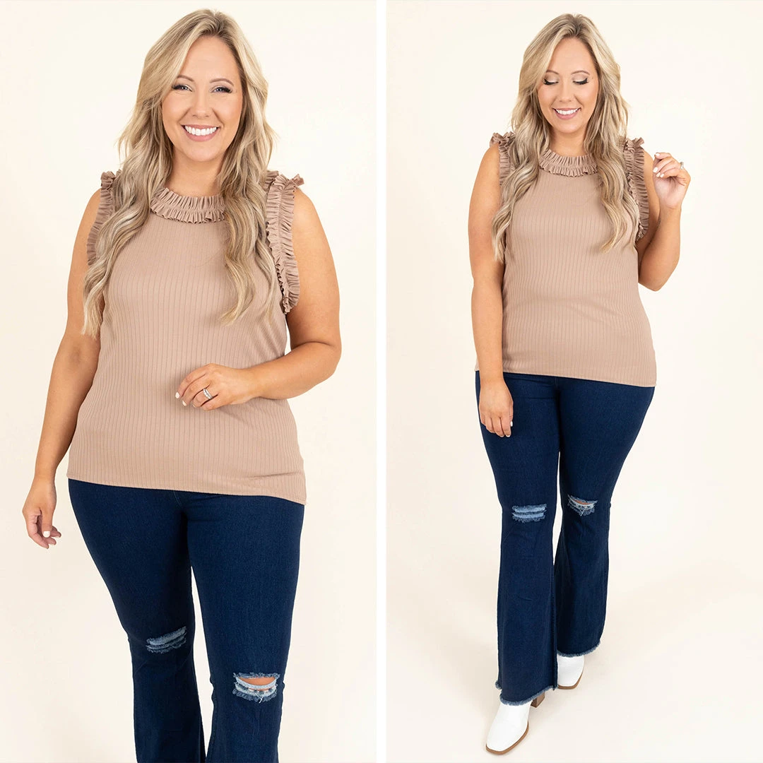 Blushed Beauty Top, Khaki 6 Blushed Beauty Top, Khaki - Image 6