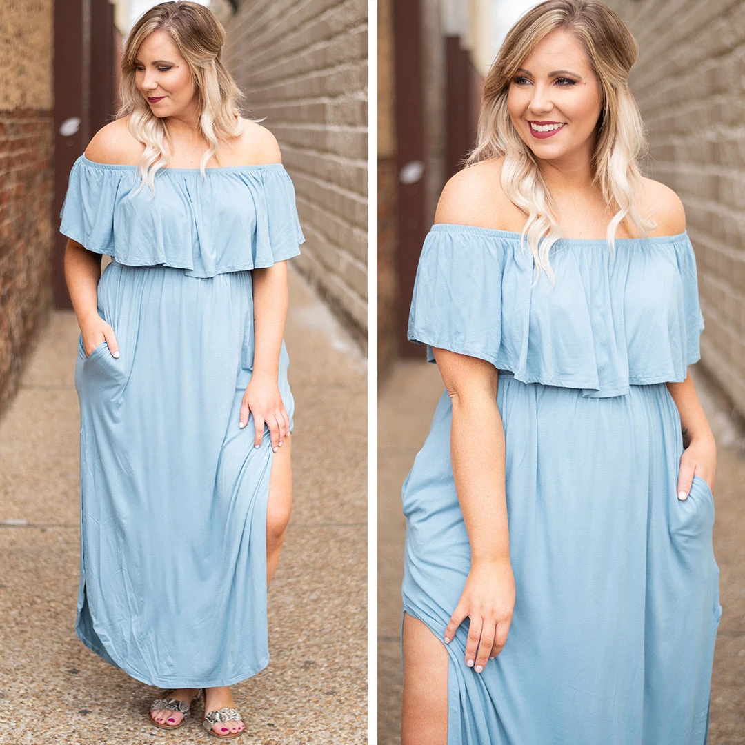 By The Boardwalk Maxi Dress, Chambray 5 By The Boardwalk Maxi Dress, Chambray - Image 5