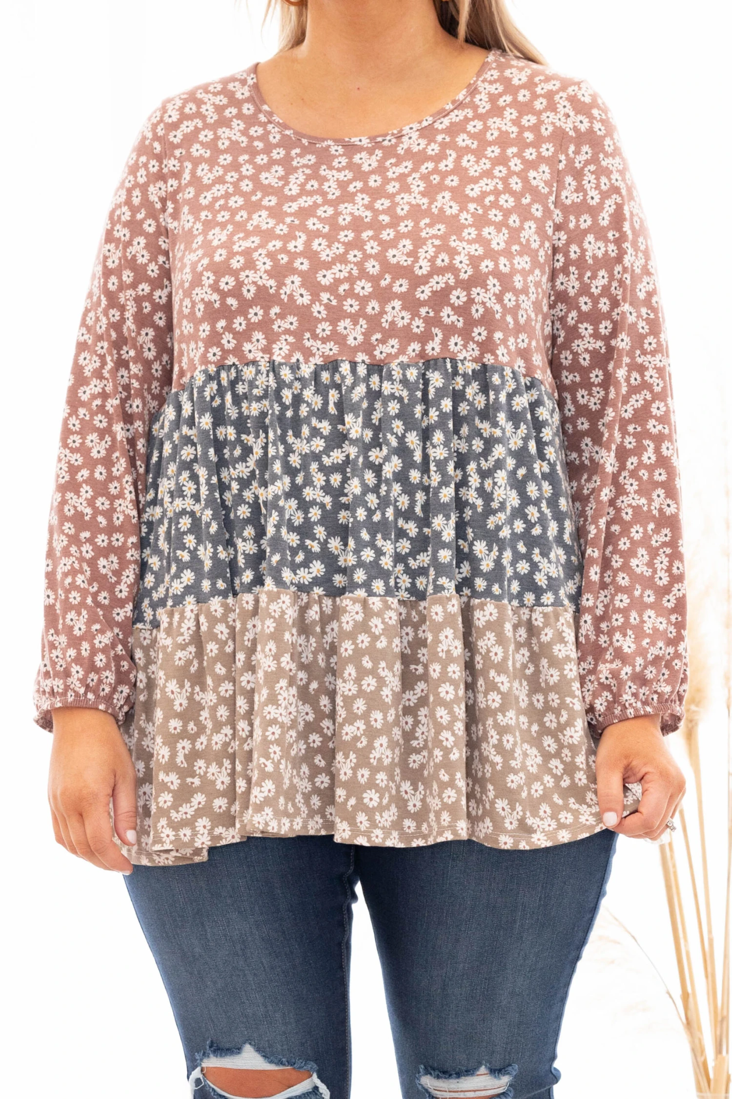 Following Sunshine Top, Brown Multi 4 Following Sunshine Top, Brown Multi - Image 4