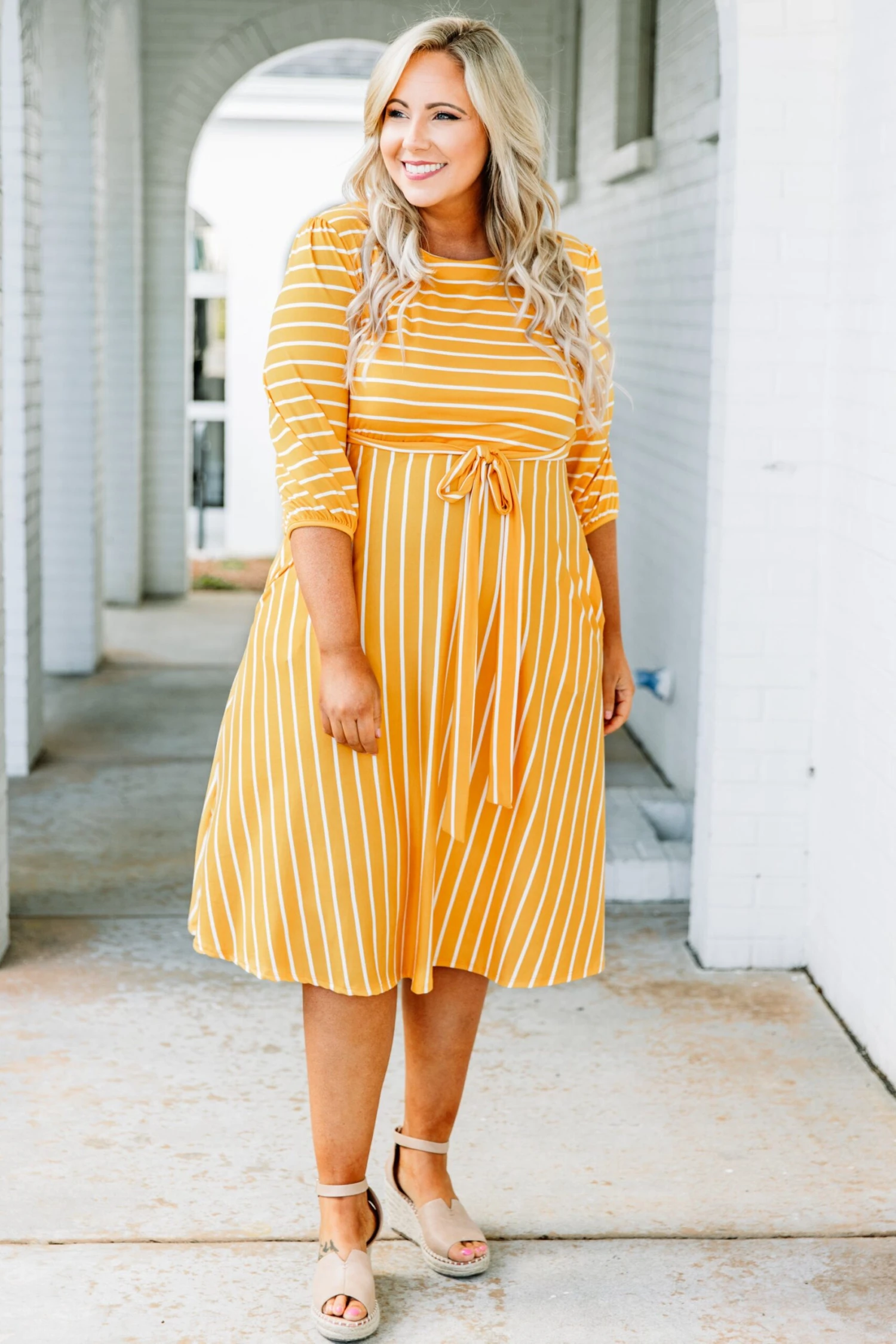 Holding Hands On The Boardwalk Dress, Mustard 1 Holding Hands On The Boardwalk Dress, Mustard