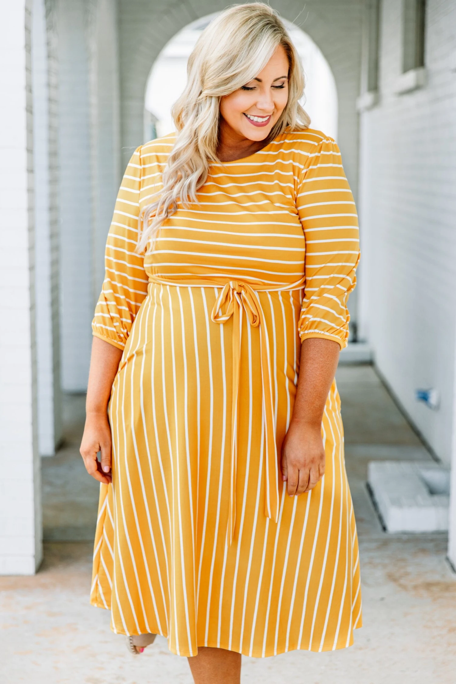 Holding Hands On The Boardwalk Dress, Mustard 2 Holding Hands On The Boardwalk Dress, Mustard - Image 2