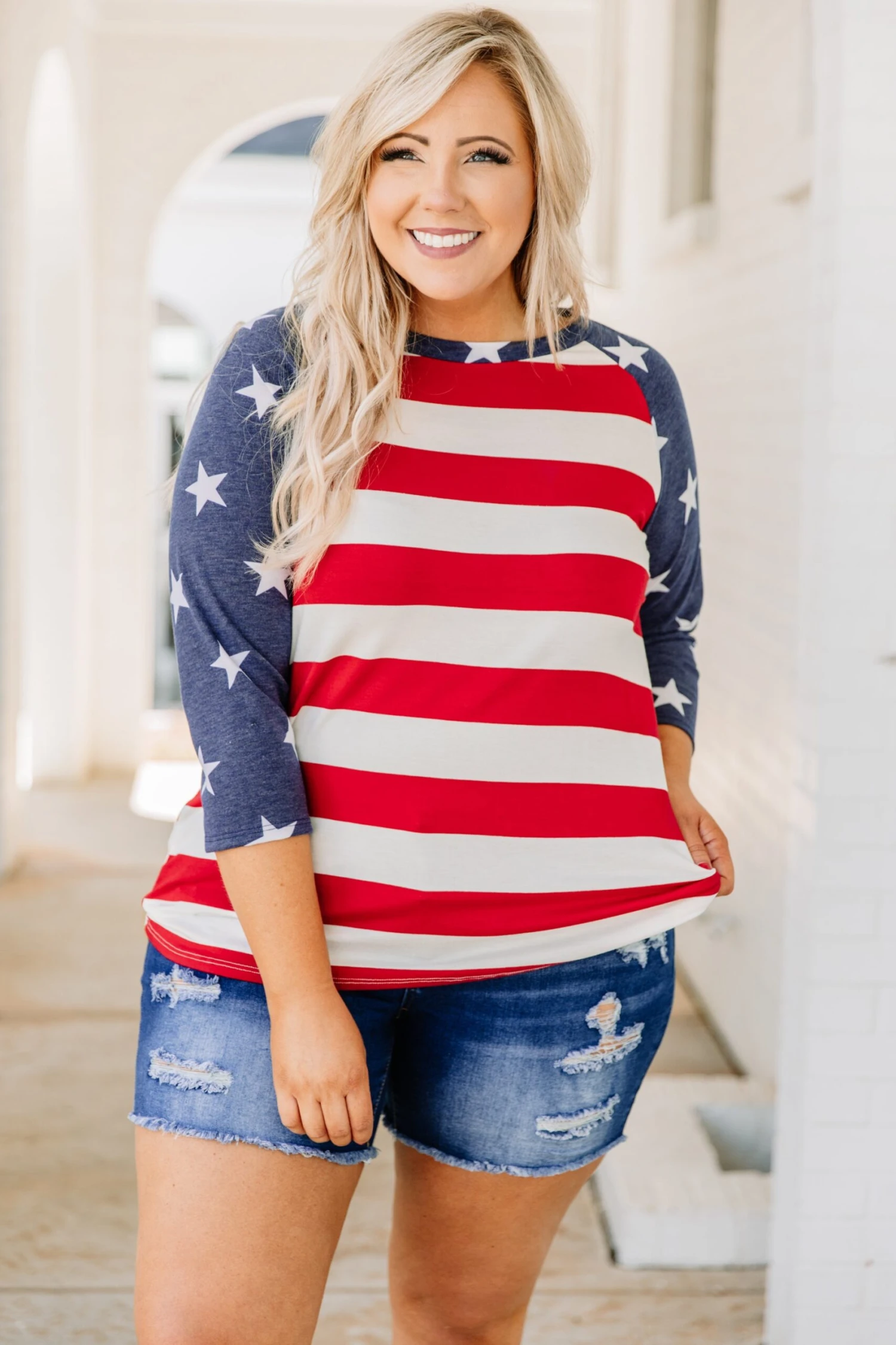 Waving Flag Top, Red 1 Waving Flag Top, Red