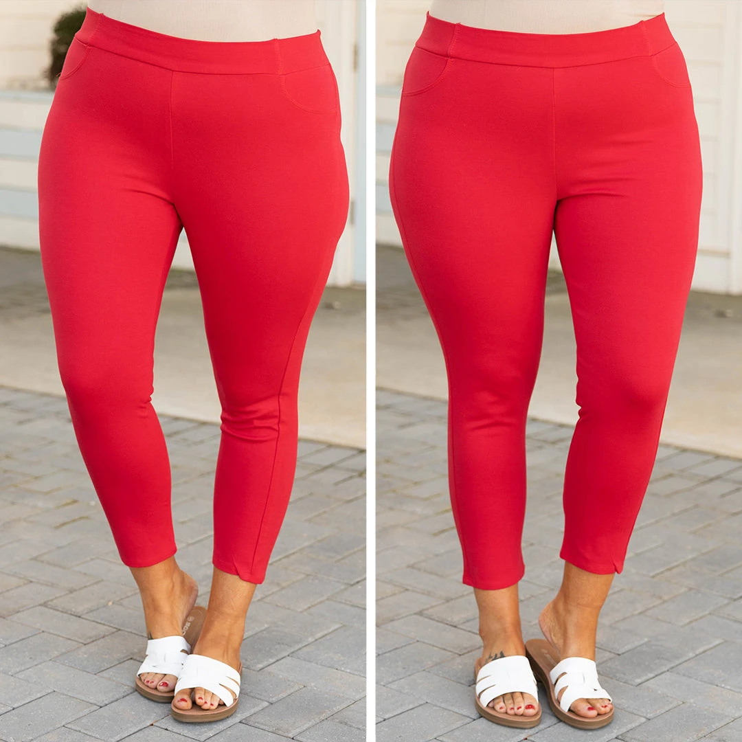 Business Lady Pants, Red 6 Business Lady Pants, Red - Image 6