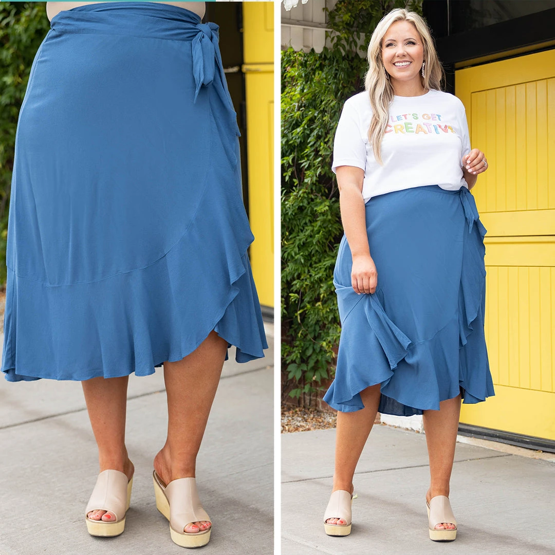 Casual Daze Skirt, Slate Blue 6 Casual Daze Skirt, Slate Blue - Image 6