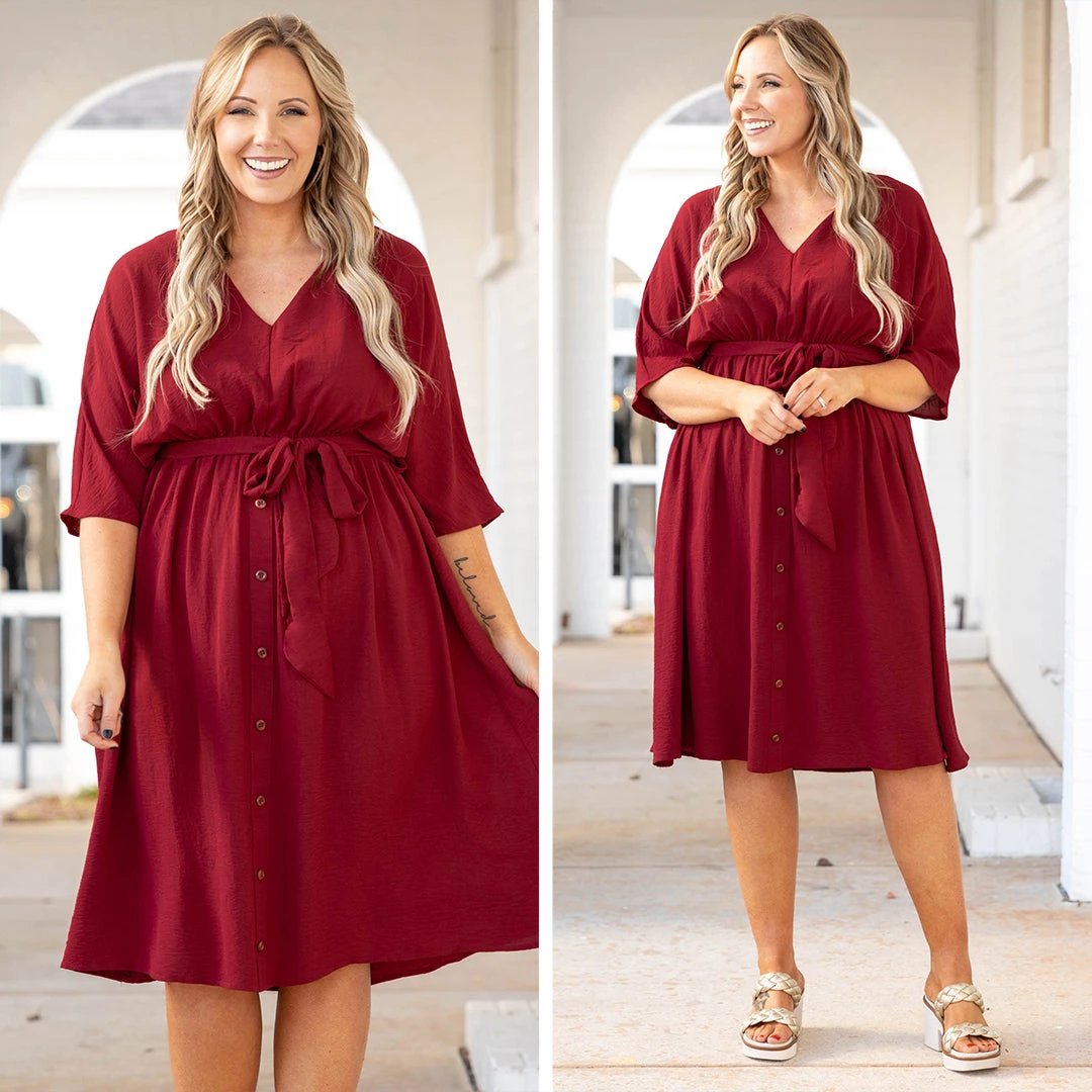 Hopelessly Yours Dress, Burgundy 6 Hopelessly Yours Dress, Burgundy - Image 6