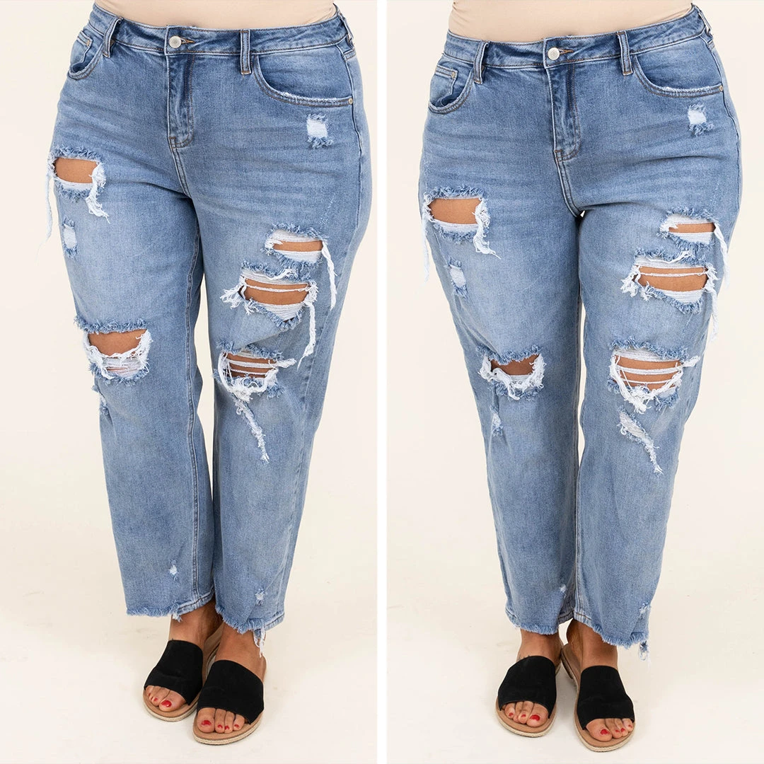 Broadway Girls Boyfriend Jeans, Medium Wash 6 Broadway Girls Boyfriend Jeans, Medium Wash - Image 6