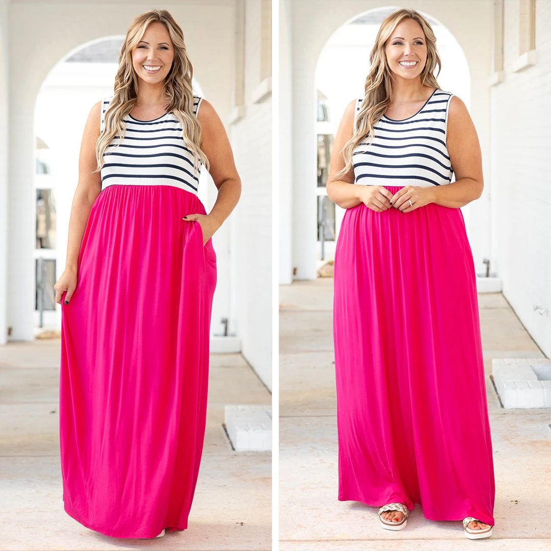 Cool By The Pool Maxi Dress, Fuchsia 6 Cool By The Pool Maxi Dress, Fuchsia - Image 6