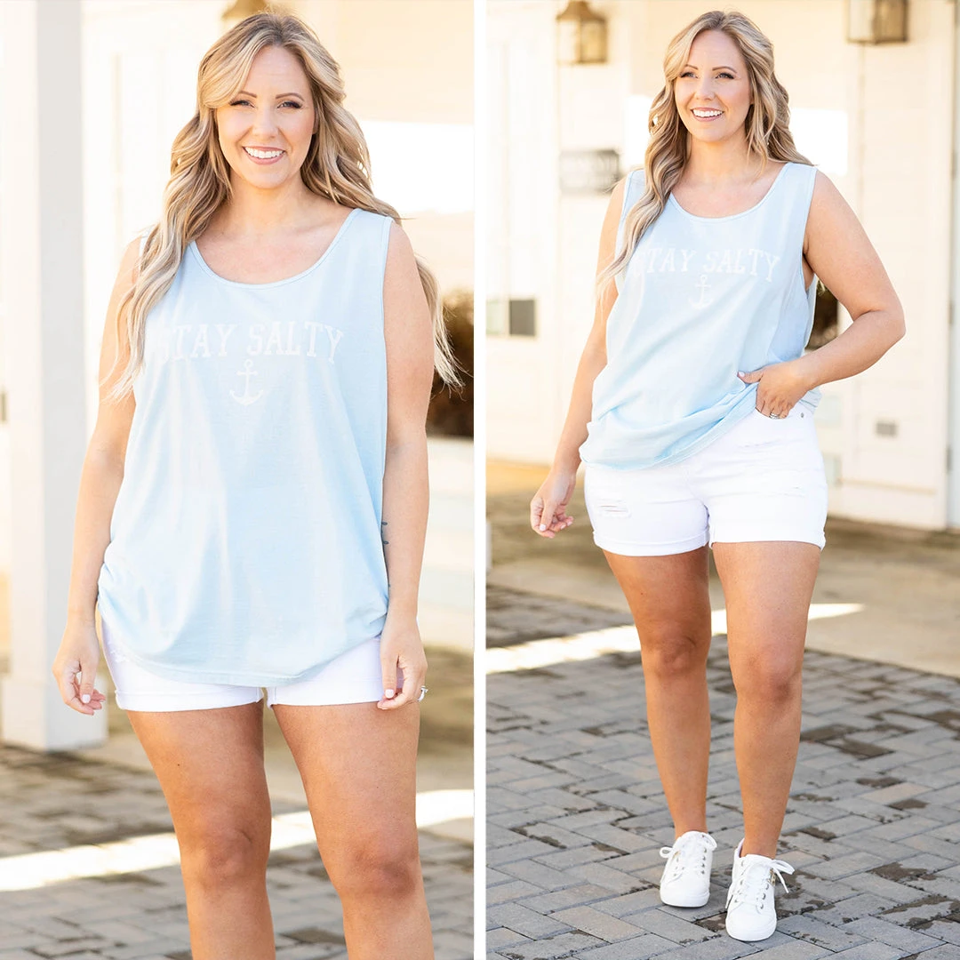 Comfort Colors: Stay Salty Tank, Chambray 6 Comfort Colors: Stay Salty Tank, Chambray - Image 6
