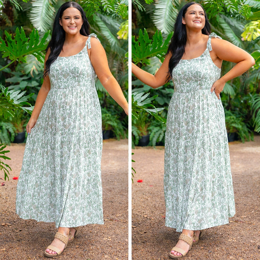 Blessed Be The Day Maxi Dress, Cream-Olive 6 Blessed Be The Day Maxi Dress, Cream-Olive - Image 6