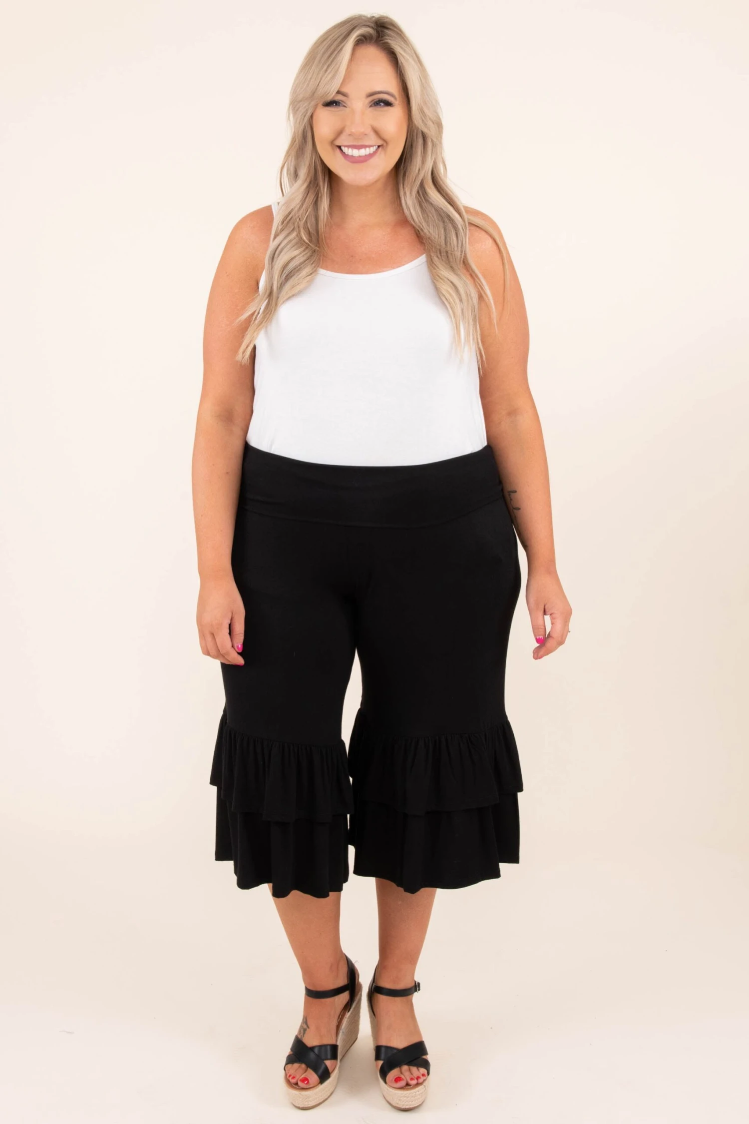Sass And Flare Capris, Black 4 Sass And Flare Capris, Black - Image 4