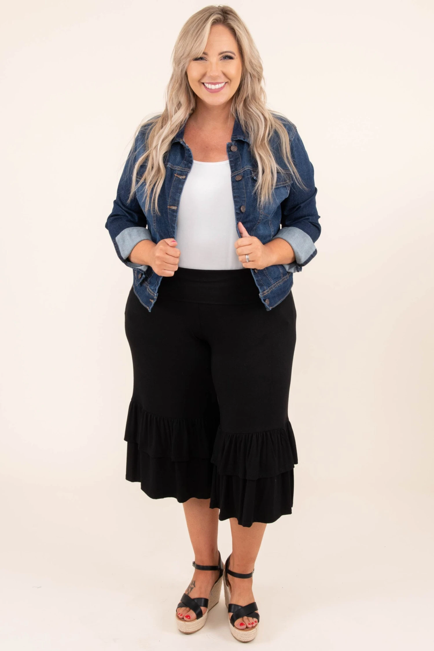 Sass And Flare Capris, Black 5 Sass And Flare Capris, Black - Image 5