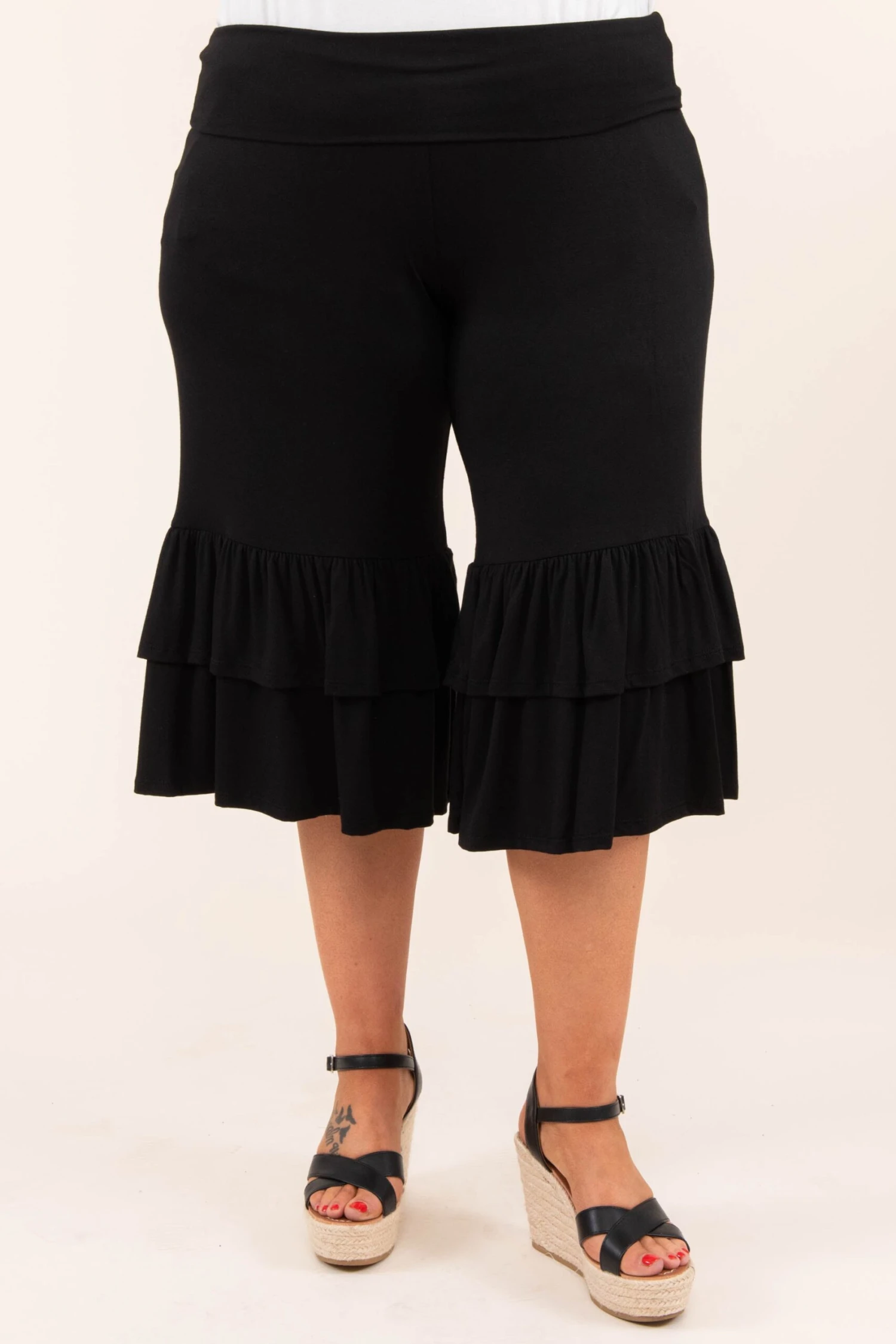 Sass And Flare Capris, Black 2 Sass And Flare Capris, Black - Image 2