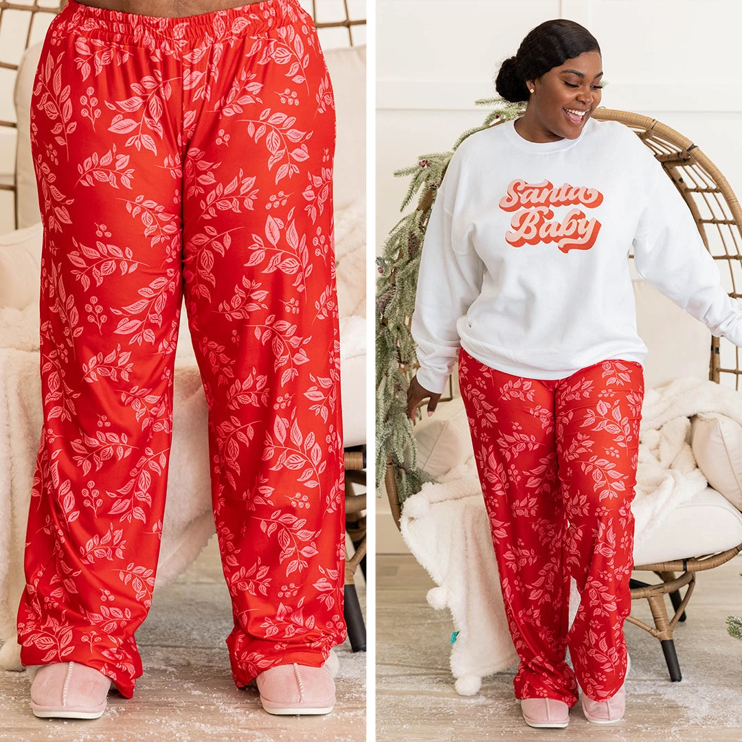 Holiday Happy Pajama Pants, Red 3 Holiday Happy Pajama Pants, Red - Image 3