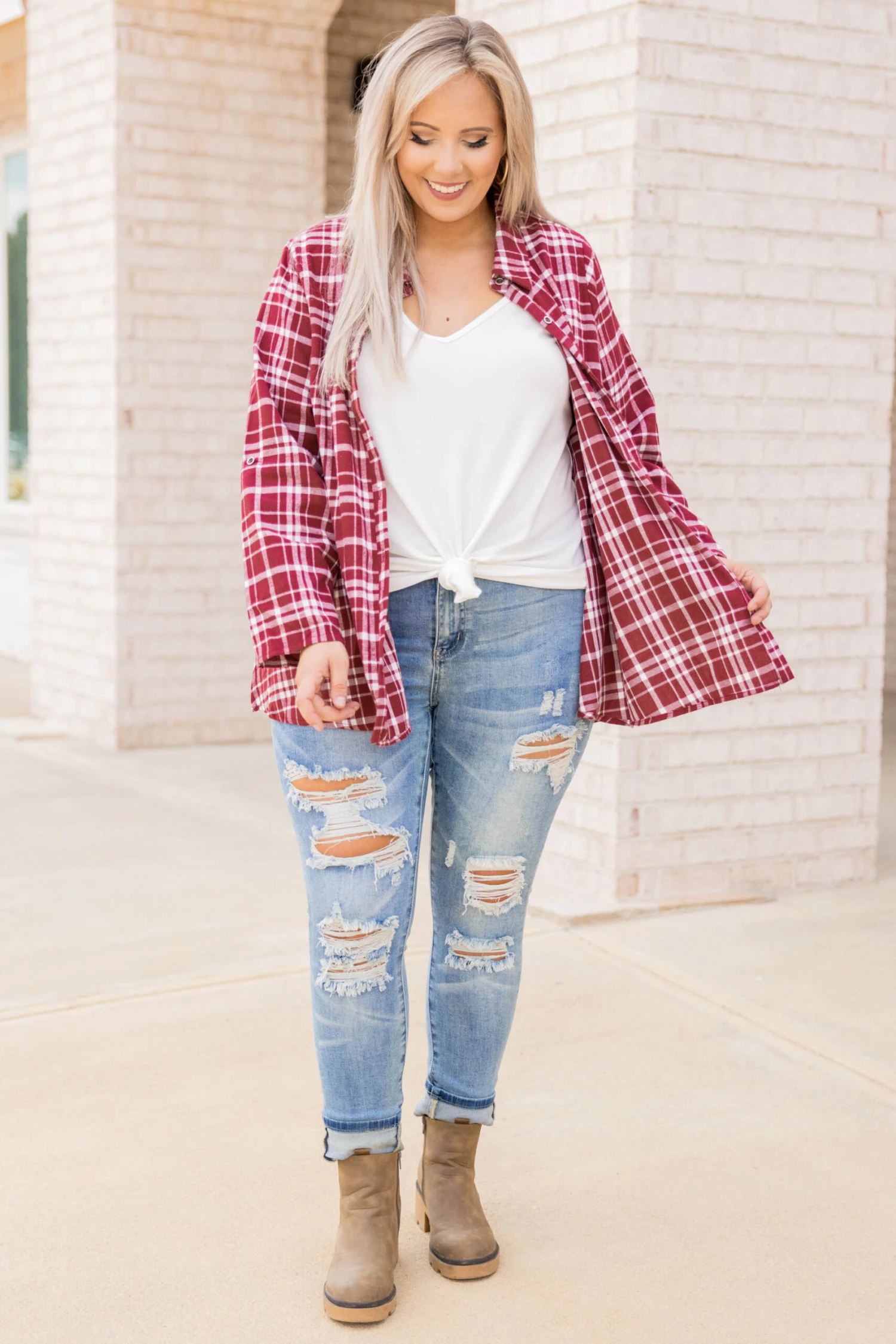 Cruising Through Life Top, Burgundy 2 Cruising Through Life Top, Burgundy - Image 2