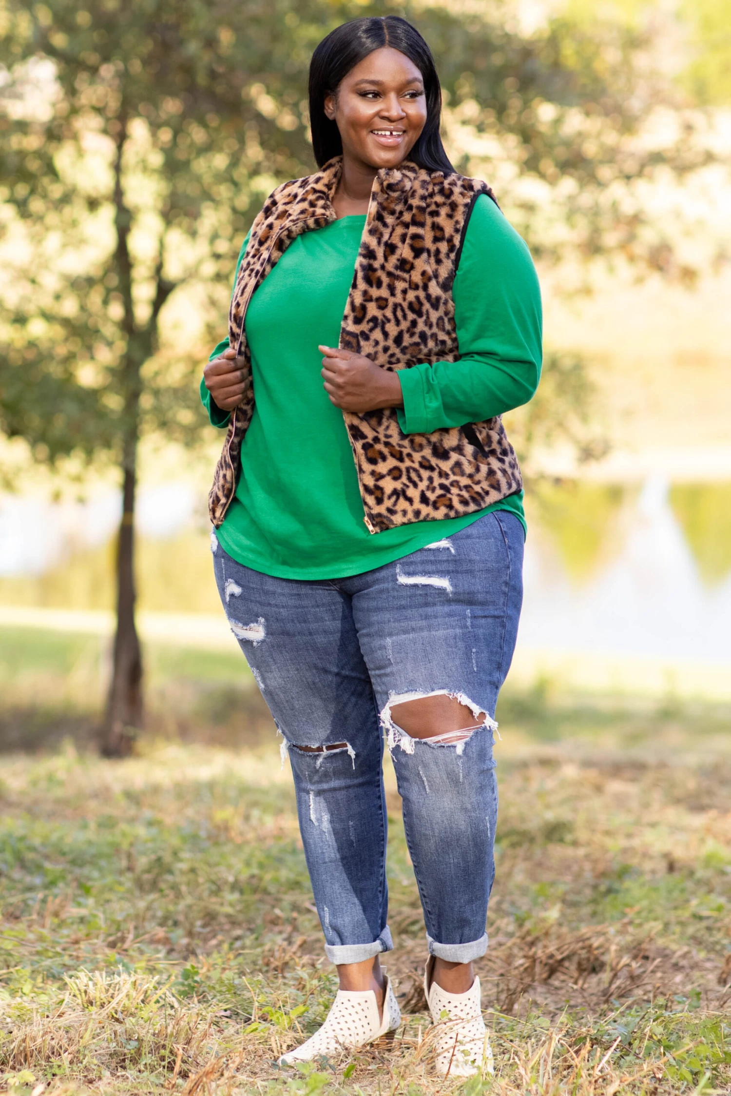 Curved Hem Slouchy Dolman Tunic, Kelly Green 6 Curved Hem Slouchy Dolman Tunic, Kelly Green - Image 6