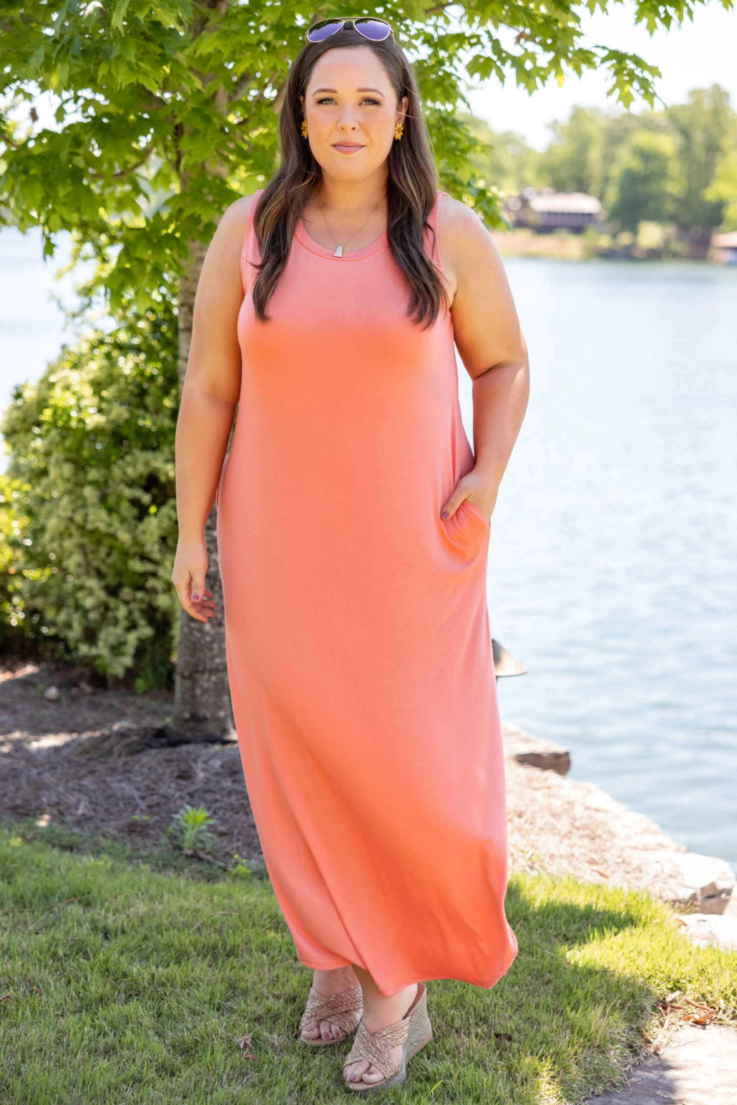 But First Wine Maxi Dress, Deep Coral 4 But First Wine Maxi Dress, Deep Coral - Image 4