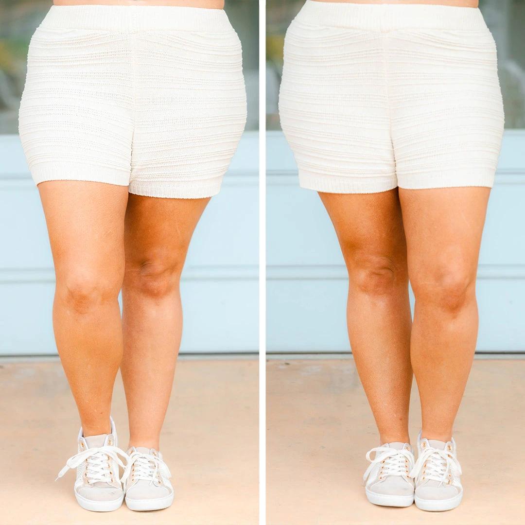 Cozy Huggie Shorts, White 7 Cozy Huggie Shorts, White - Image 7