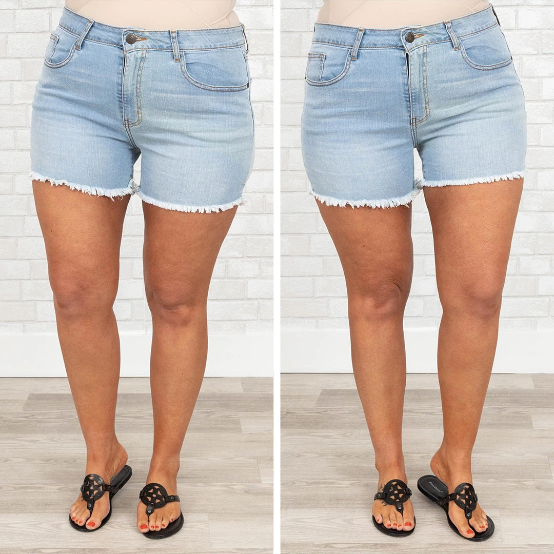 Fun And Games Shorts, Light Wash 6 Fun And Games Shorts, Light Wash - Image 6