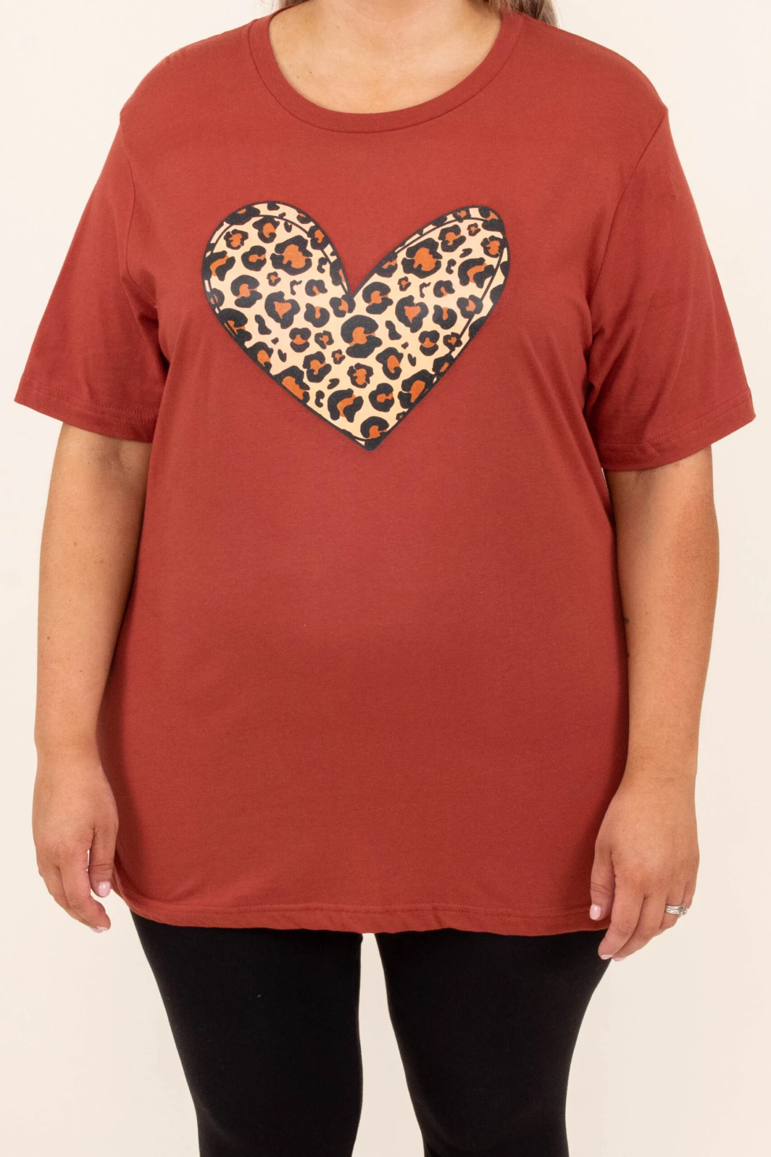 Leopard Heart Tee, Rust 4 Leopard Heart Tee, Rust - Image 4