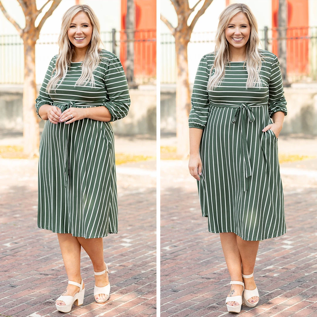 Holding Hands On The Boardwalk Dress, Olive 6 Holding Hands On The Boardwalk Dress, Olive - Image 6