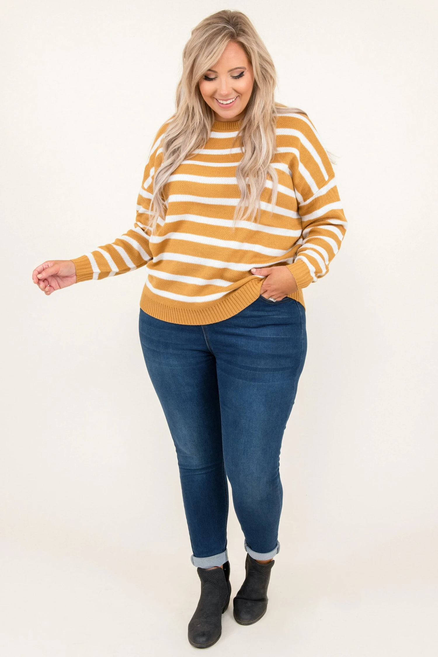 Piece Of Mind Sweater, Mustard 2 Piece Of Mind Sweater, Mustard - Image 2